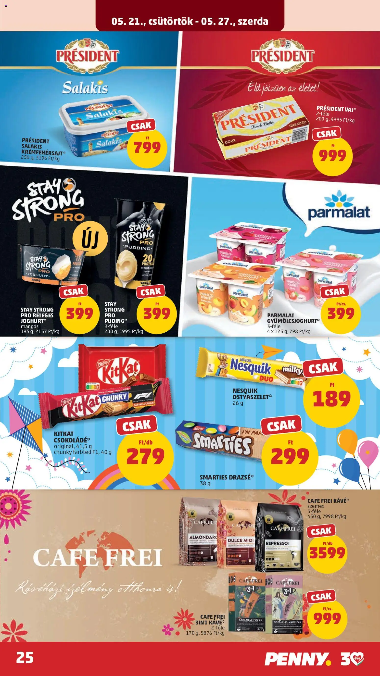 PENNY akciós ujság - amely érvényes a következő dátumtól: 21.05.2026 | Oldal: 29 | Termékek: Puding, Drazsé, Nesquik, Gyümölcsjoghurt