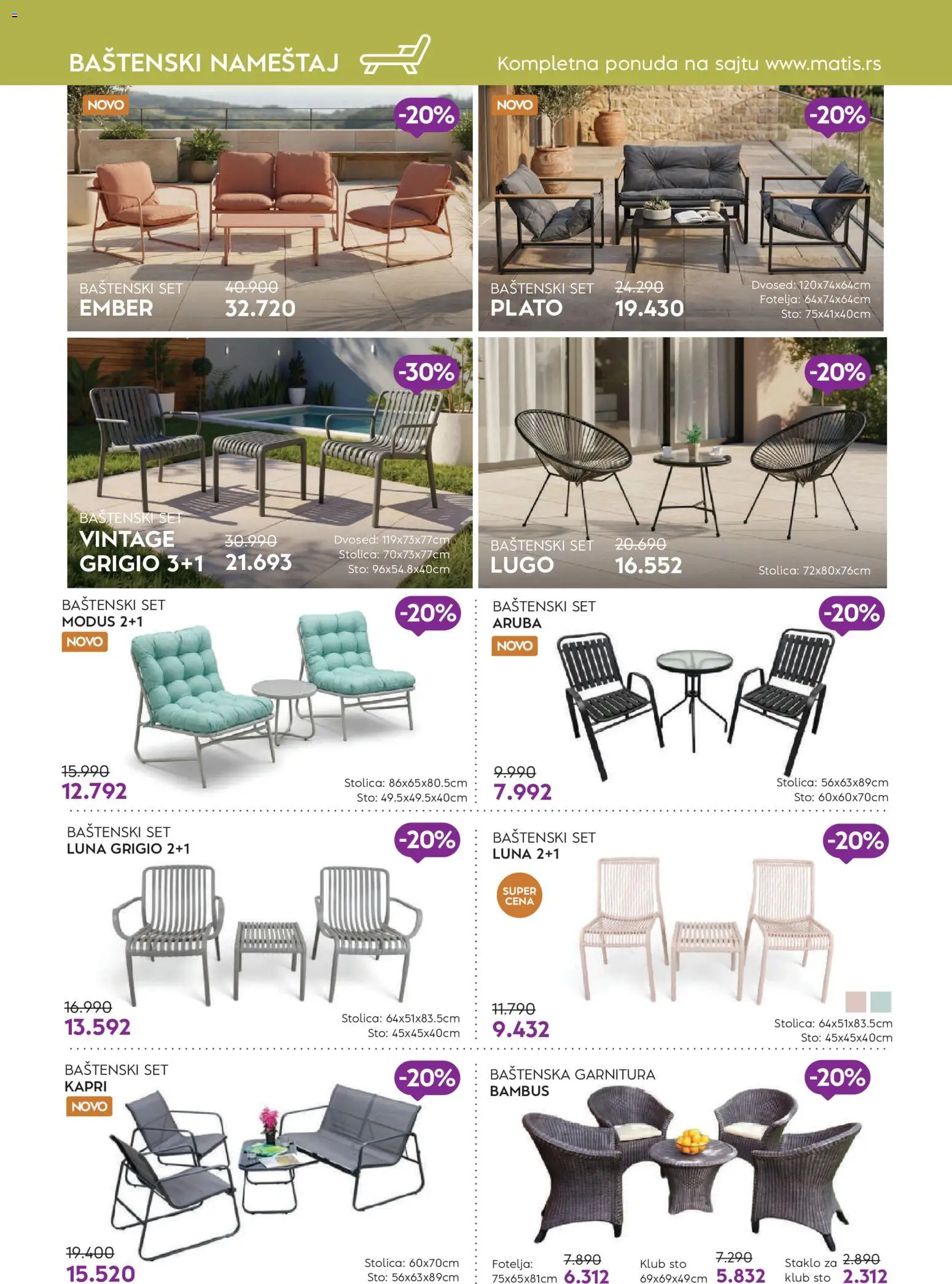 Matis katalog - važi od 01.06.2026 | Strana: 72 | Proizvode: Fotelja, Sto, Stolica, Dvosed