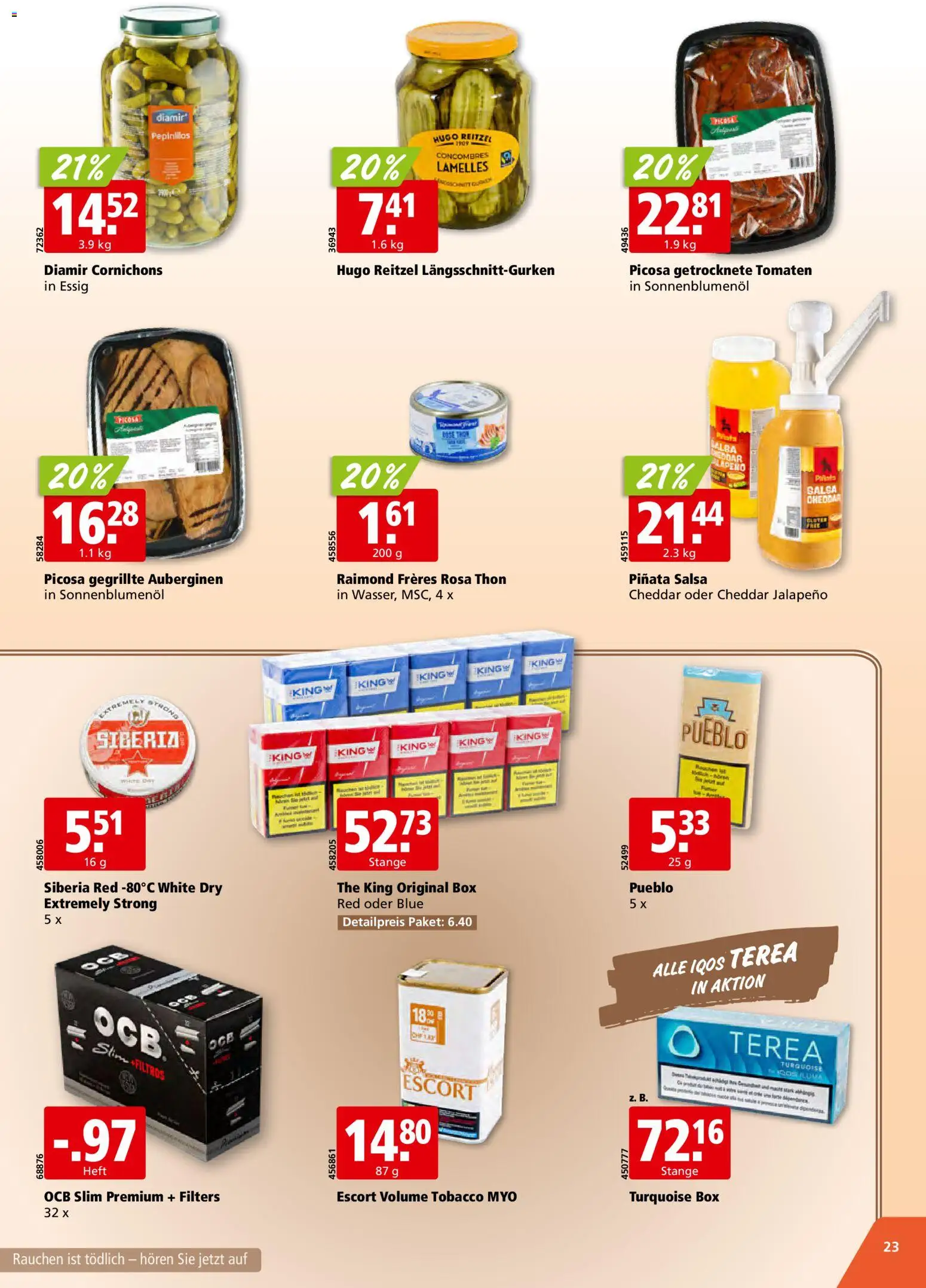 Aligro aktionen Schlieren, Gossau SG, Frauenfeld, Rapperswil-Jona, Sargans, Bern – gültig ab 02.11.2026 | Seite: 23 | Produkte: Box, Essig, Getrocknete Tomaten, Tomaten