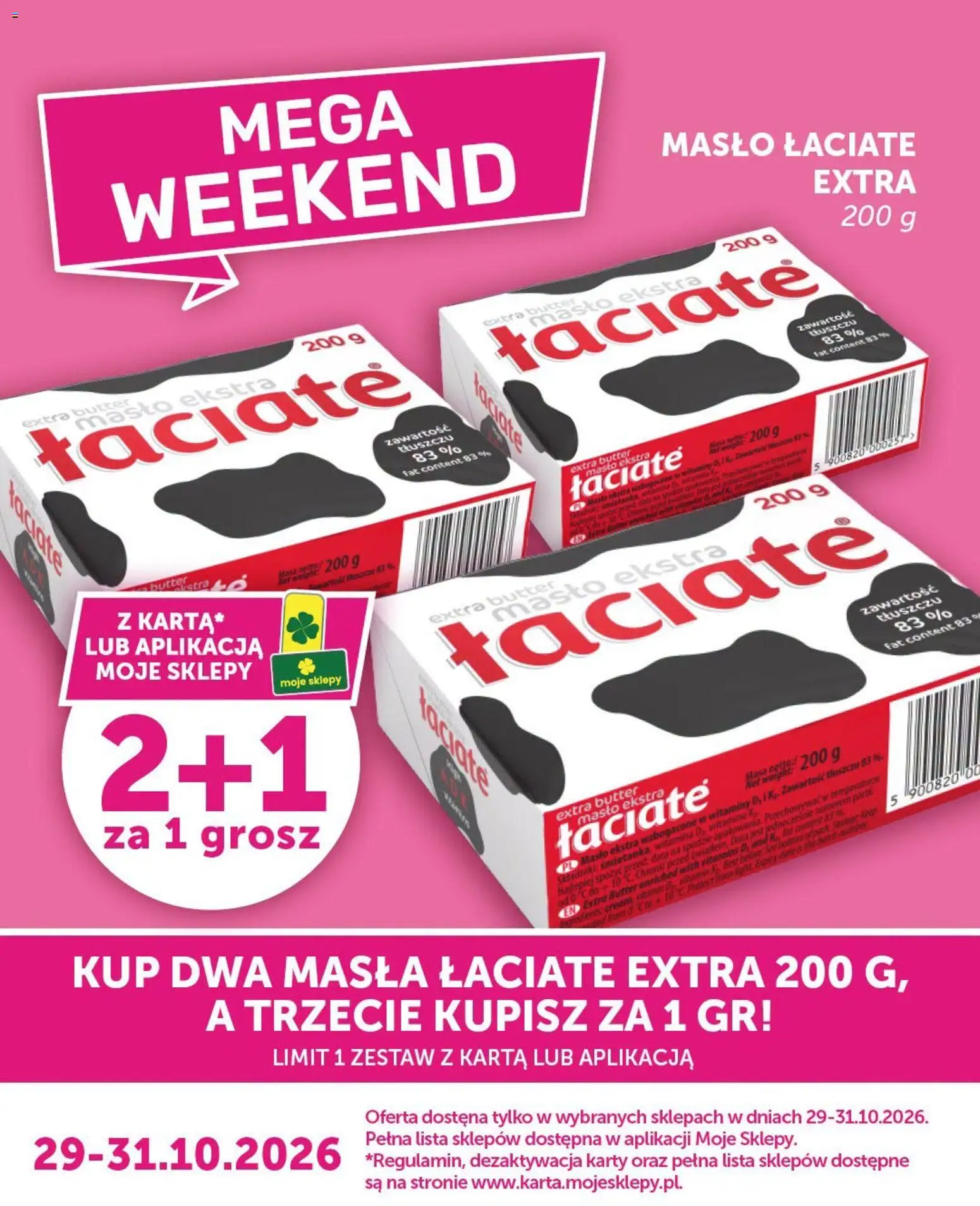 ABC gazetka - Mega weekend od 29.10.2026 | Strona: 1 | Produkty: Karta, Masło, Masło łaciate