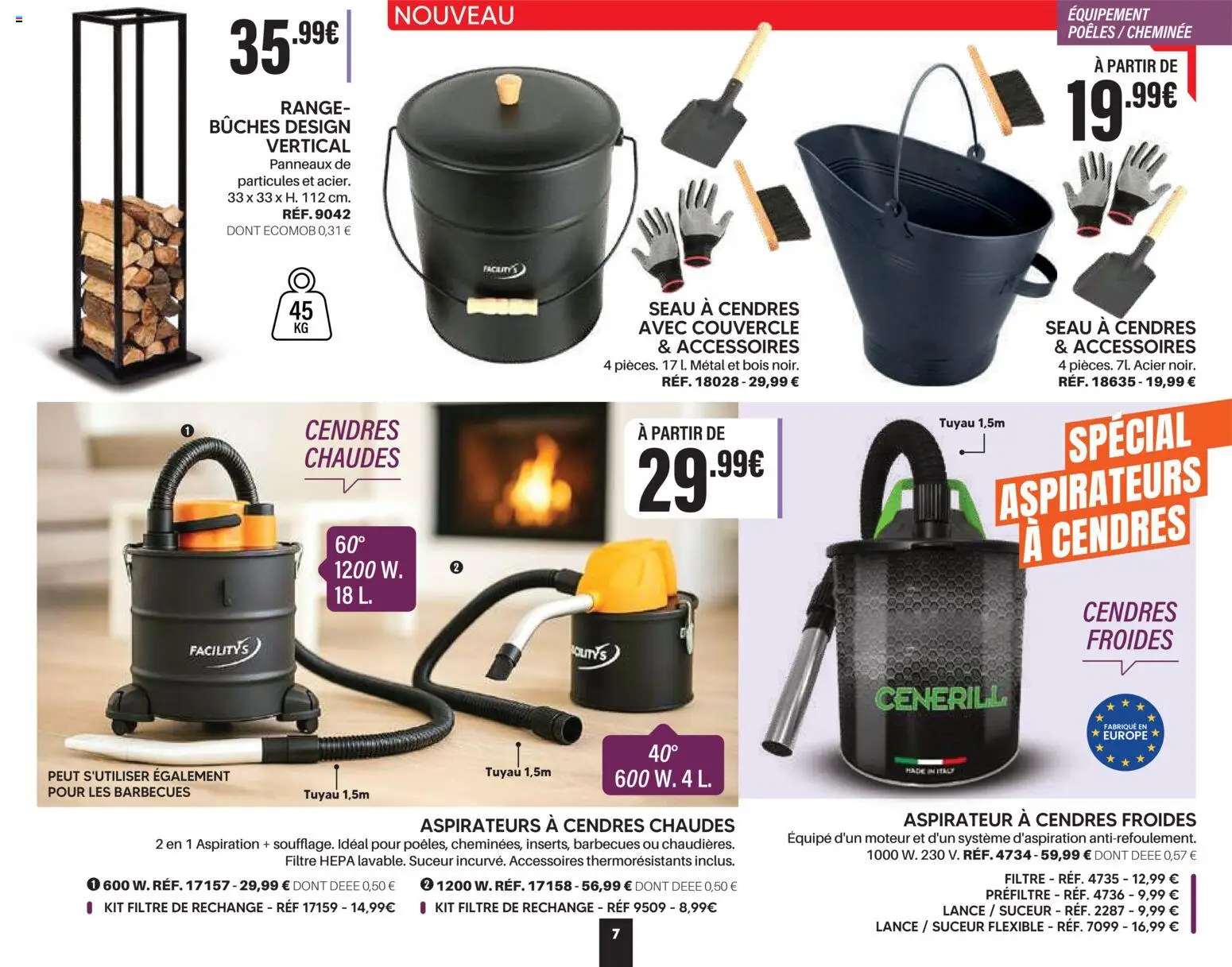{H1} | Page: 7 | Produits: Filtre, Couvercle, Aspirateur à cendres, Tuyau