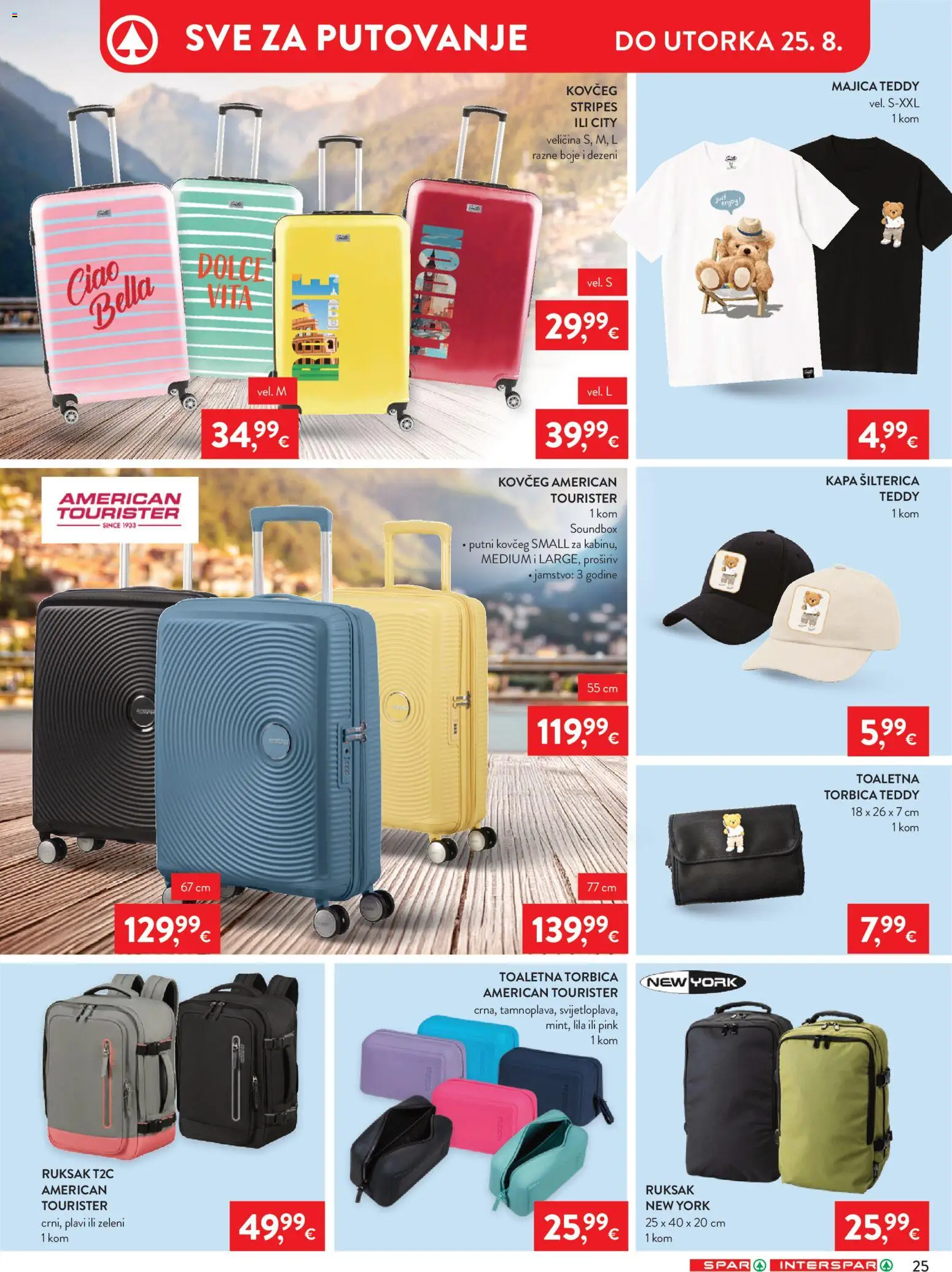 Spar katalog | vrijedi od 12.08.2026 | Stranica: 39 | Proizvodi: Putni kovčeg, Majica, Ruksak, Kapa