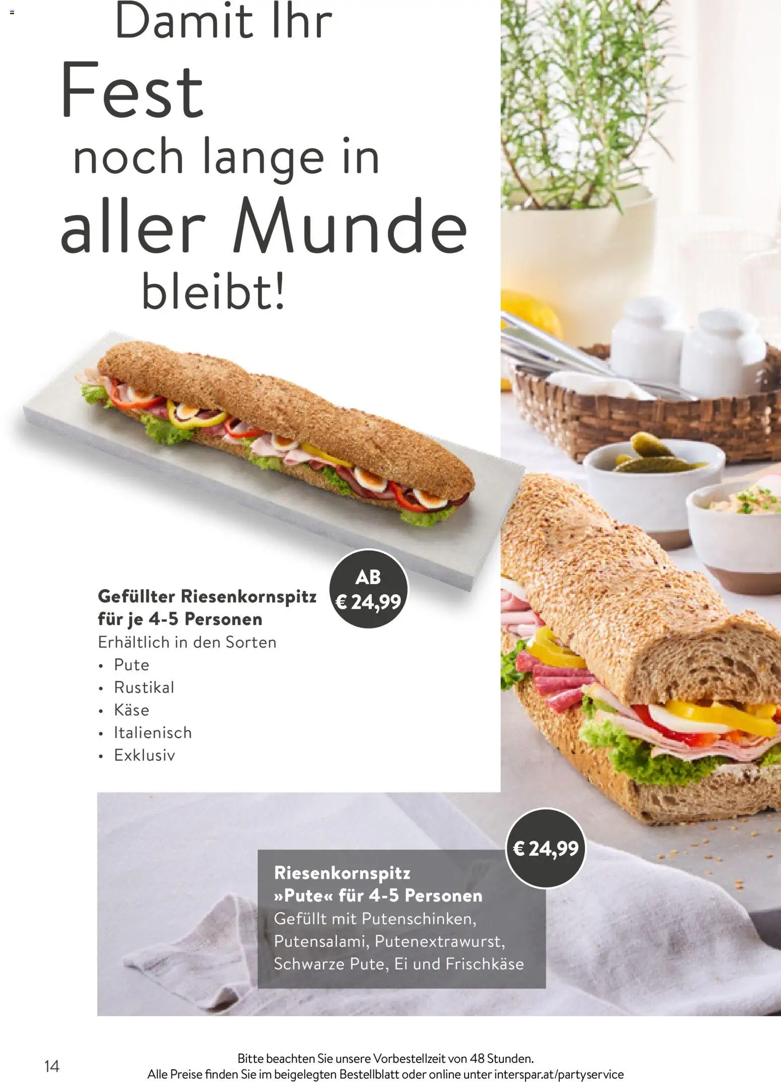 Interspar Partyservice gültig ab 01.06.2026 | Seite: 14 | Produkte: Käse