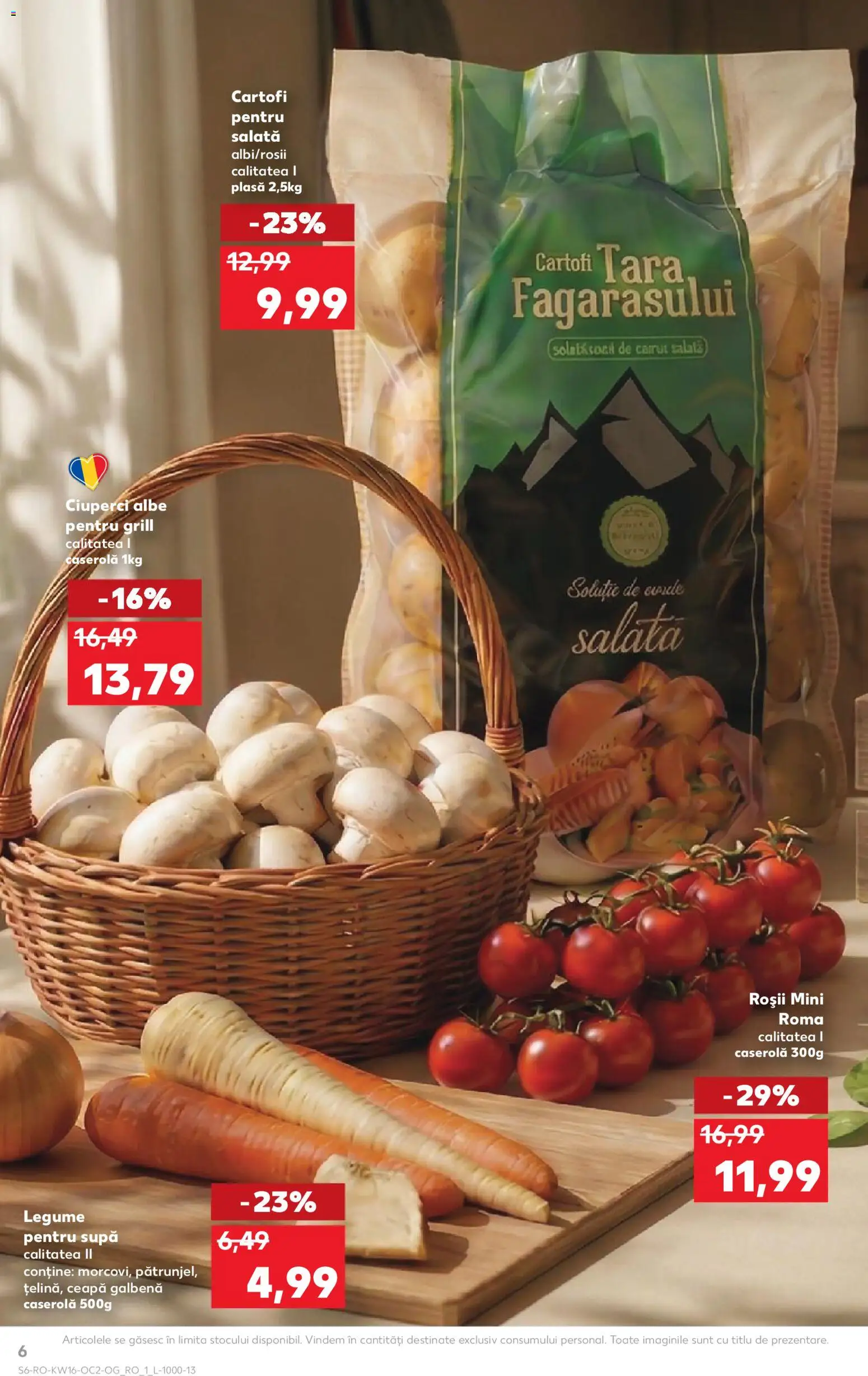 Noul catalog Kaufland – valabil de la 15.04.2026 | Pagină: 6 | Produse: Roșii, Salată, Cartofi, Ceapă