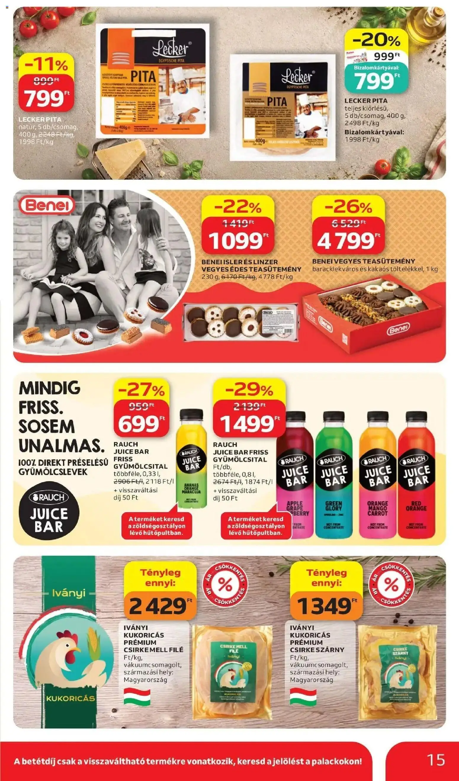 Auchan akciós ujság - amely érvényes a következő dátumtól: 2026.07.02. | Oldal: 15 | Termékek: Margarin, Linzer, Csirkemell, Mangó