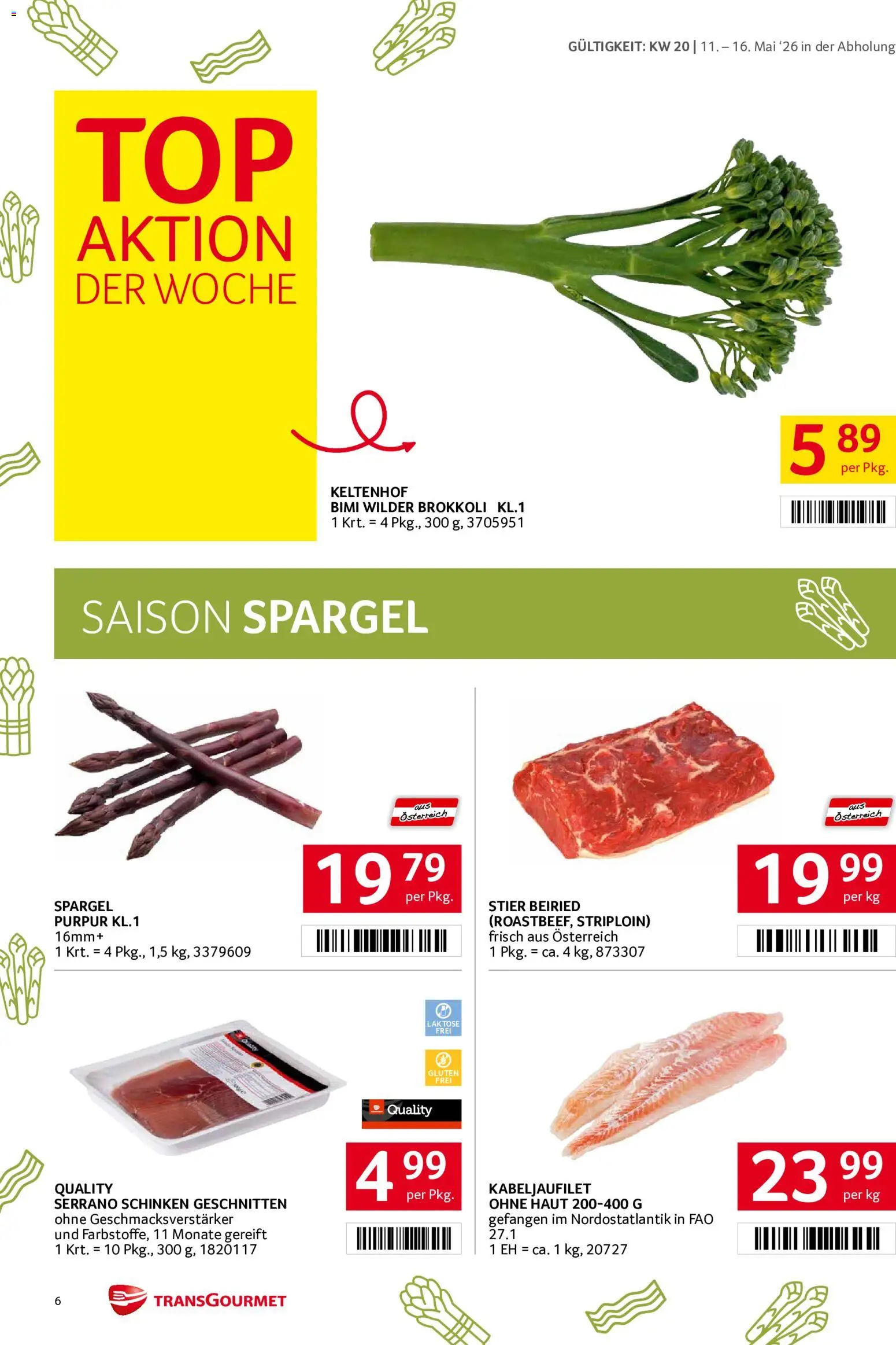Transgourmet Flugblatt gültig ab 11.05.2026 | Seite: 6 | Produkte: Schinken