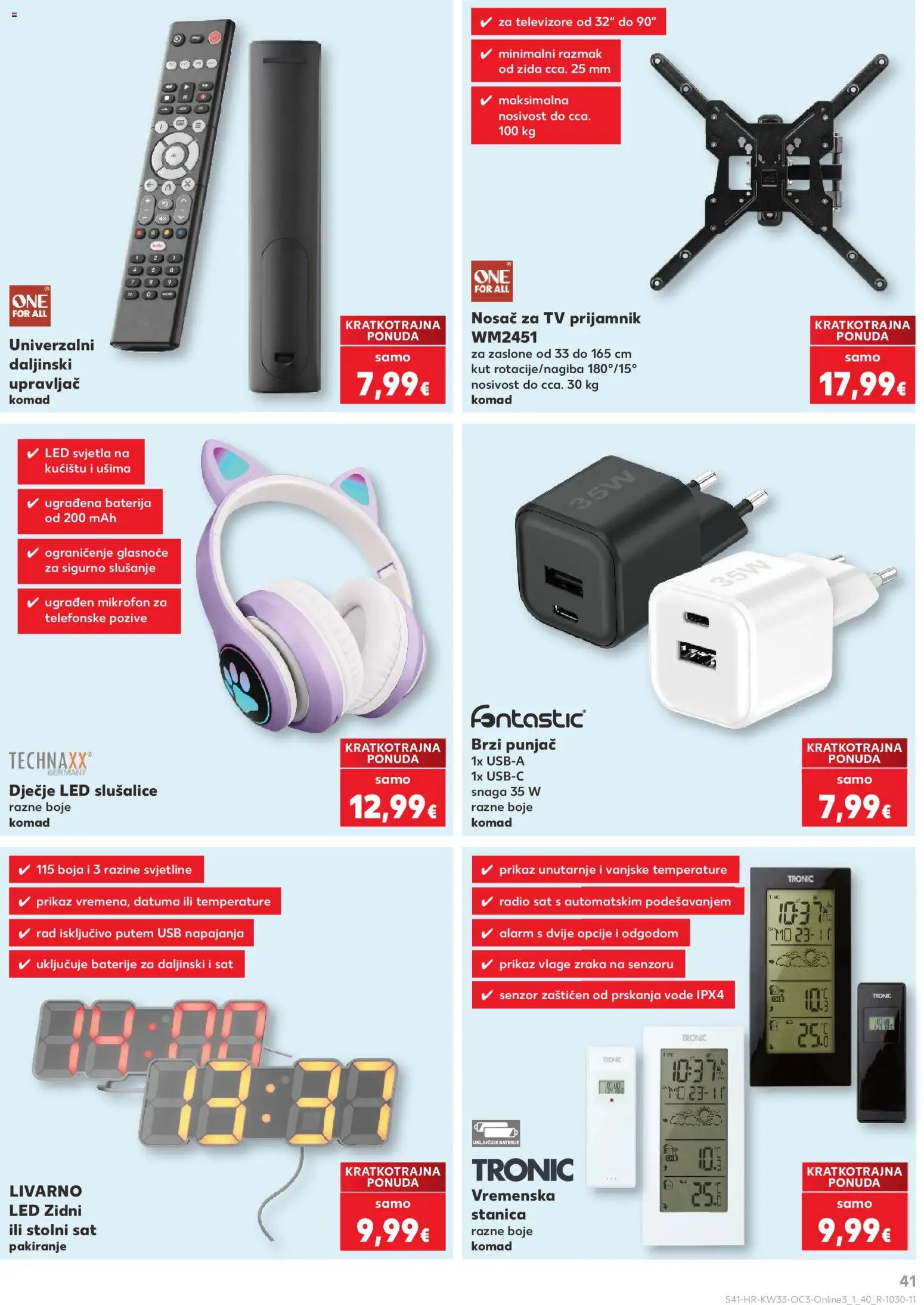 Kaufland katalog | vrijedi od 10.08.2026 | Stranica: 41 | Proizvodi: Baterije, Sat, Tv, Slušalice