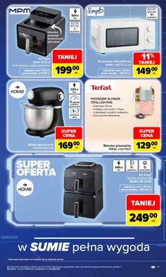 Pogląd oferty "Carrefour gazetka - Multimedia dla każdego" - ważna od 17.08.2026 | Strona: 11 | Produkty: Robot planetarny, Kuchenka mikrofalowa, Kuchenka, Tefal