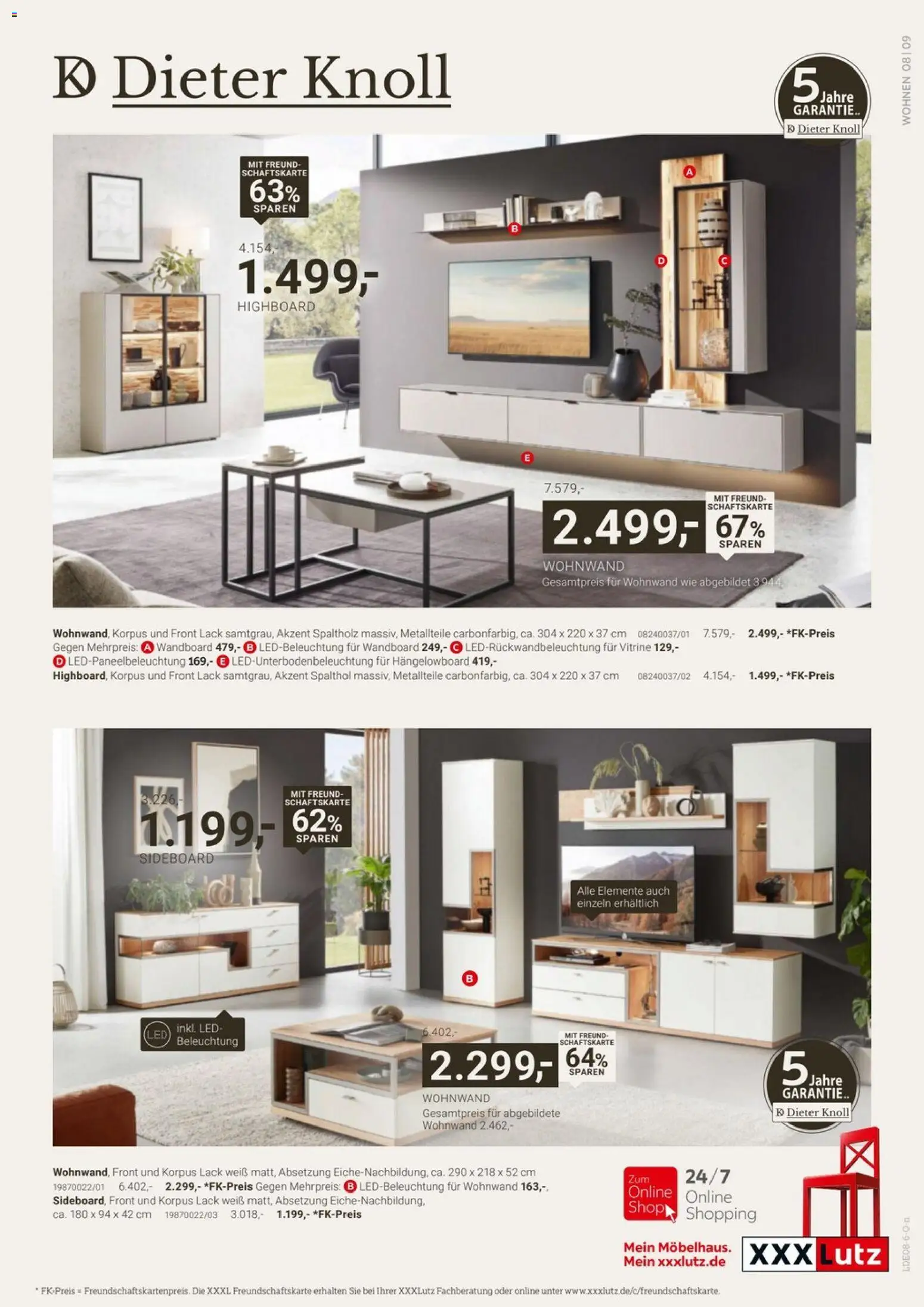 XXXLutz Dieter Knoll Spezial – gültig ab 01.08.2026 | Seite: 9 | Produkte: Sideboard, Wohnwand, HIghboard, Wandboard
