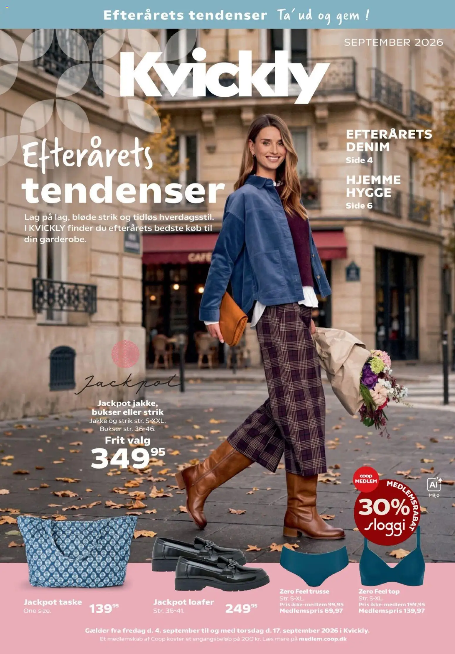 Kvickly tilbudsavis – gyldig fra 04/09/2026 | Side: 1 | Produkter: Jakke, Bukser, Taske