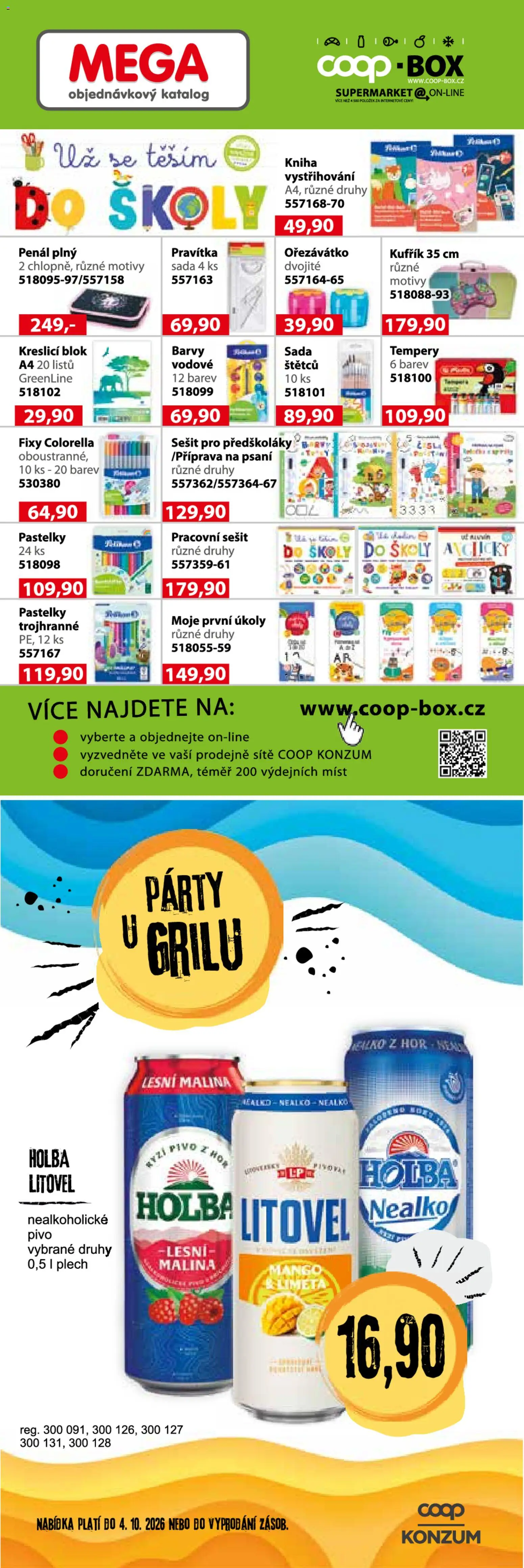 Konzum leták od 22.07.2026 | Strana: 3 | Produkty: Pastelky, Pivo, Sešit, Rýži