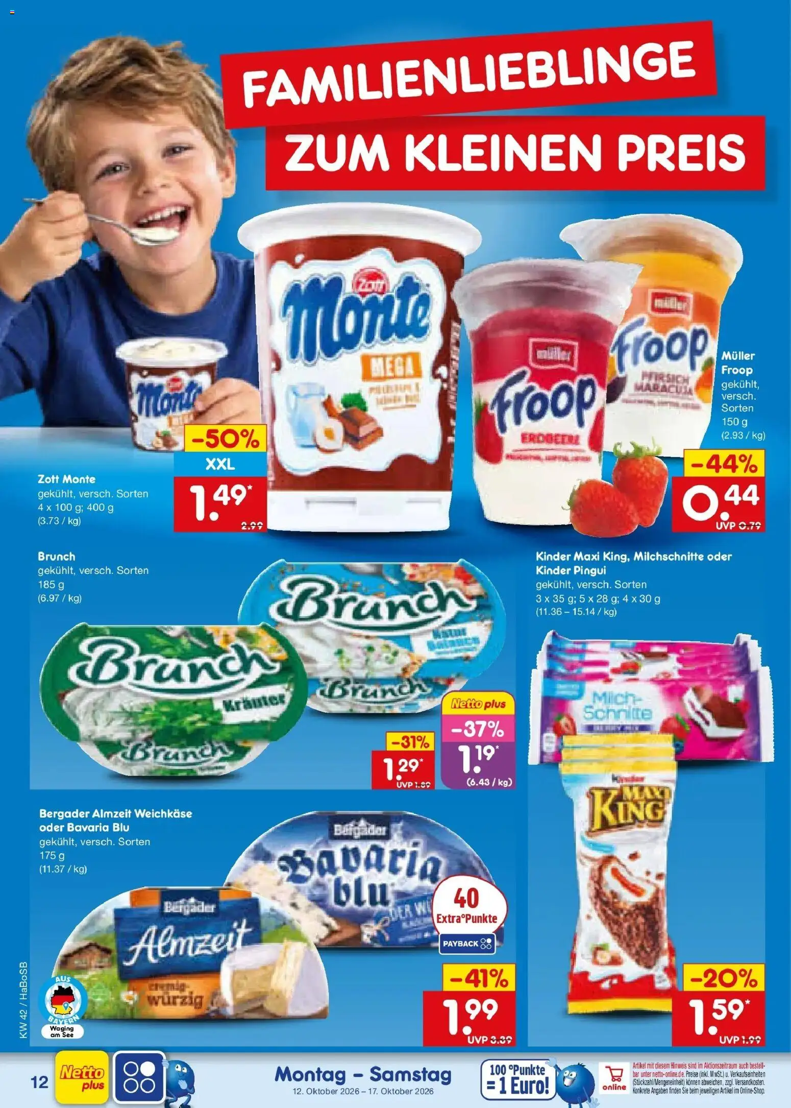 Netto Marken-Discount Prospekt Unna (ab 12.10.2026) » Angebote | Seite: 14 | Produkte: Froop, Milch