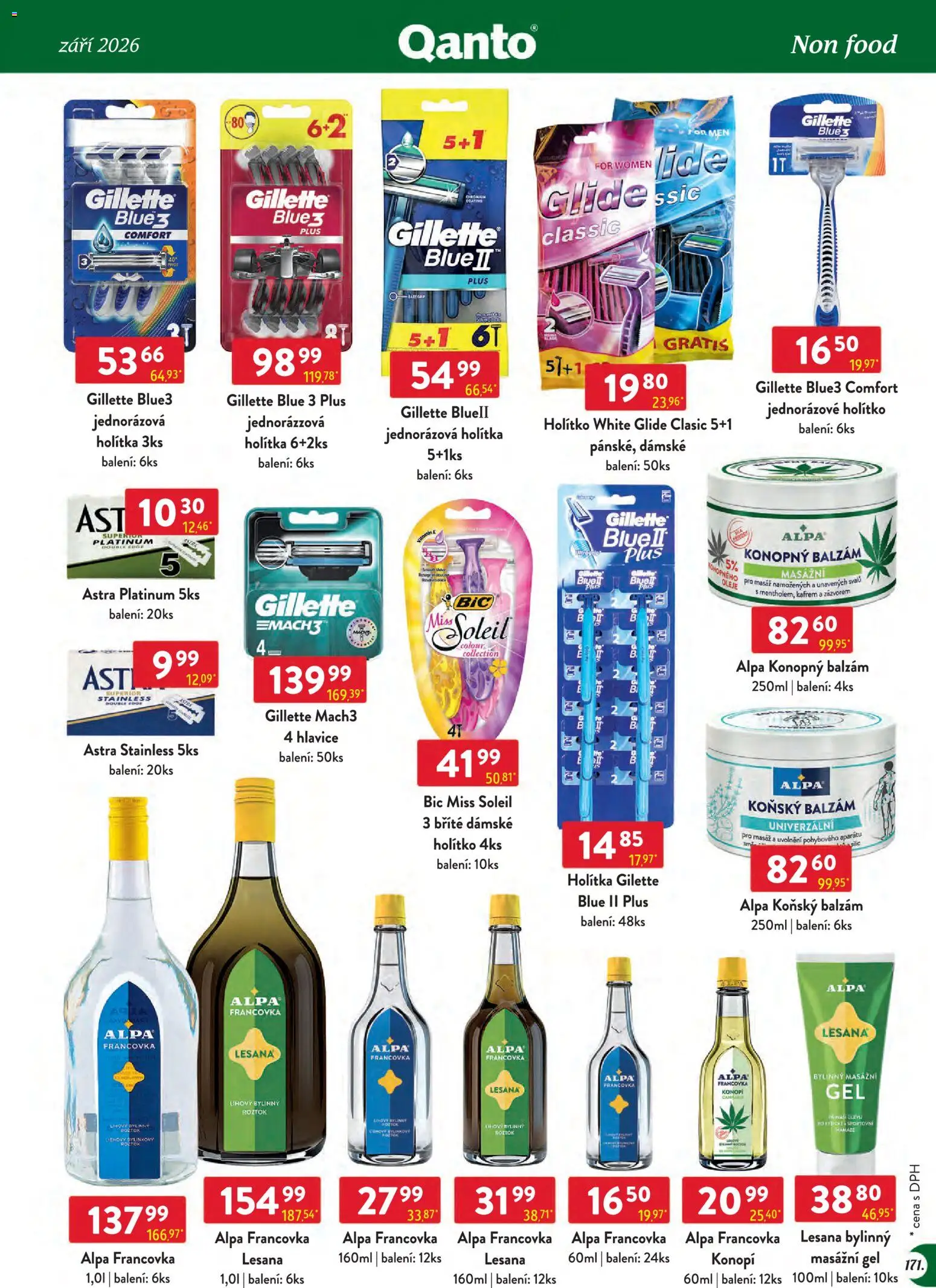 Astur & Qanto leták - Velkoobchod 09/2026 od 01.09.2026 | Strana: 171 | Produkty: Oleje, Alpa, Gillette Mach3