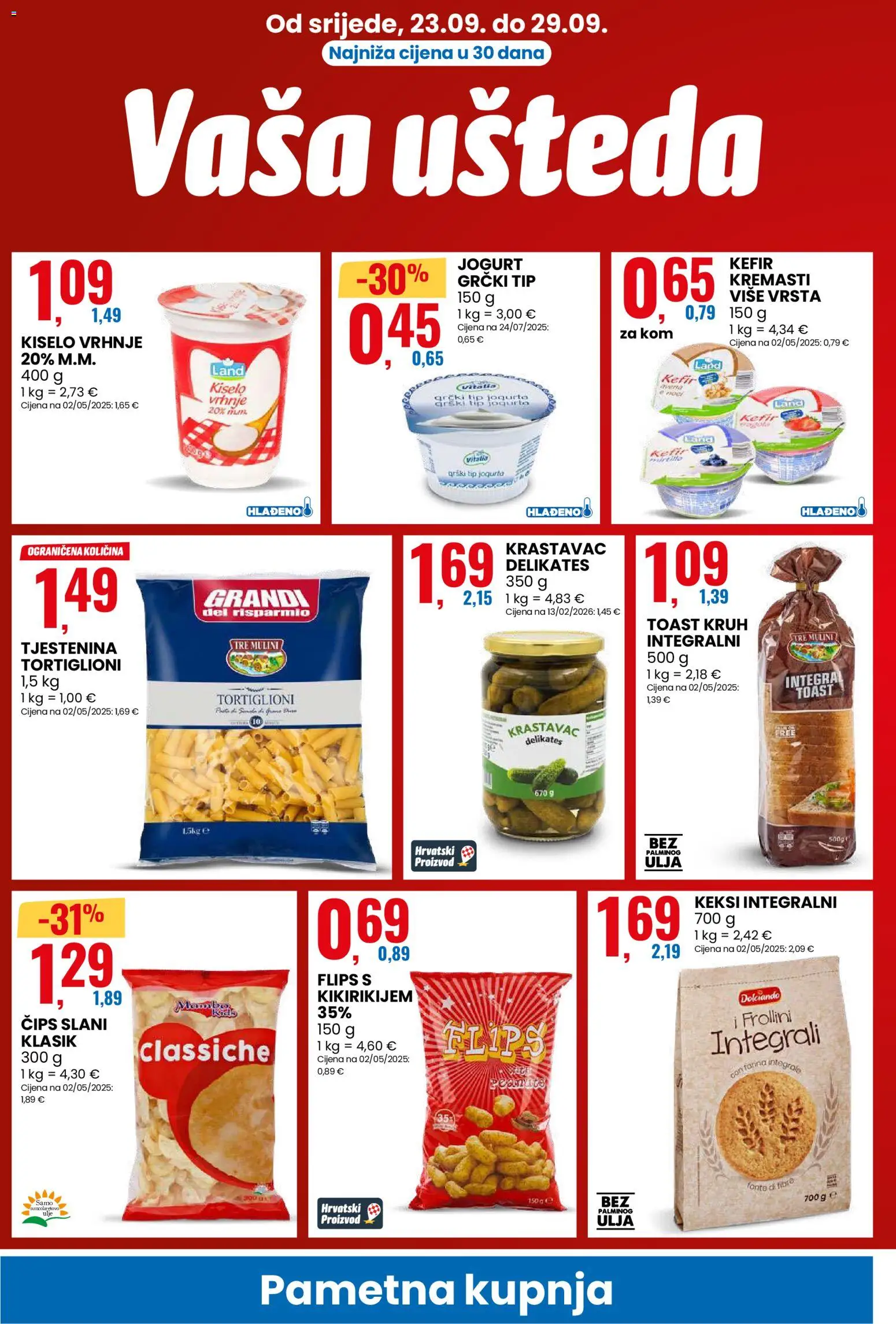 Eurospin katalog | vrijedi od 23.09.2026 | Stranica: 4 | Proizvodi: Kruh, Toast, Krastavac, Kefir
