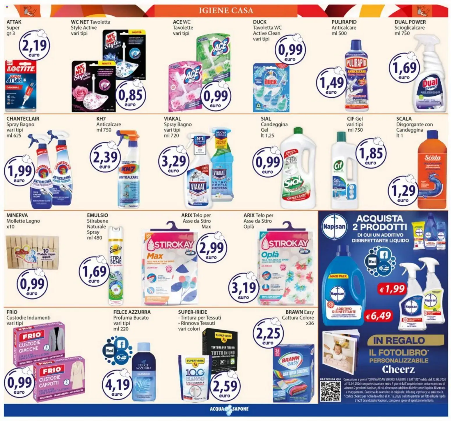 Volantino Acqua e Sapone del 23.02.2026 | Pagina: 18 | Prodotti: Candeggina, Anticalcare, Scala, Doccia