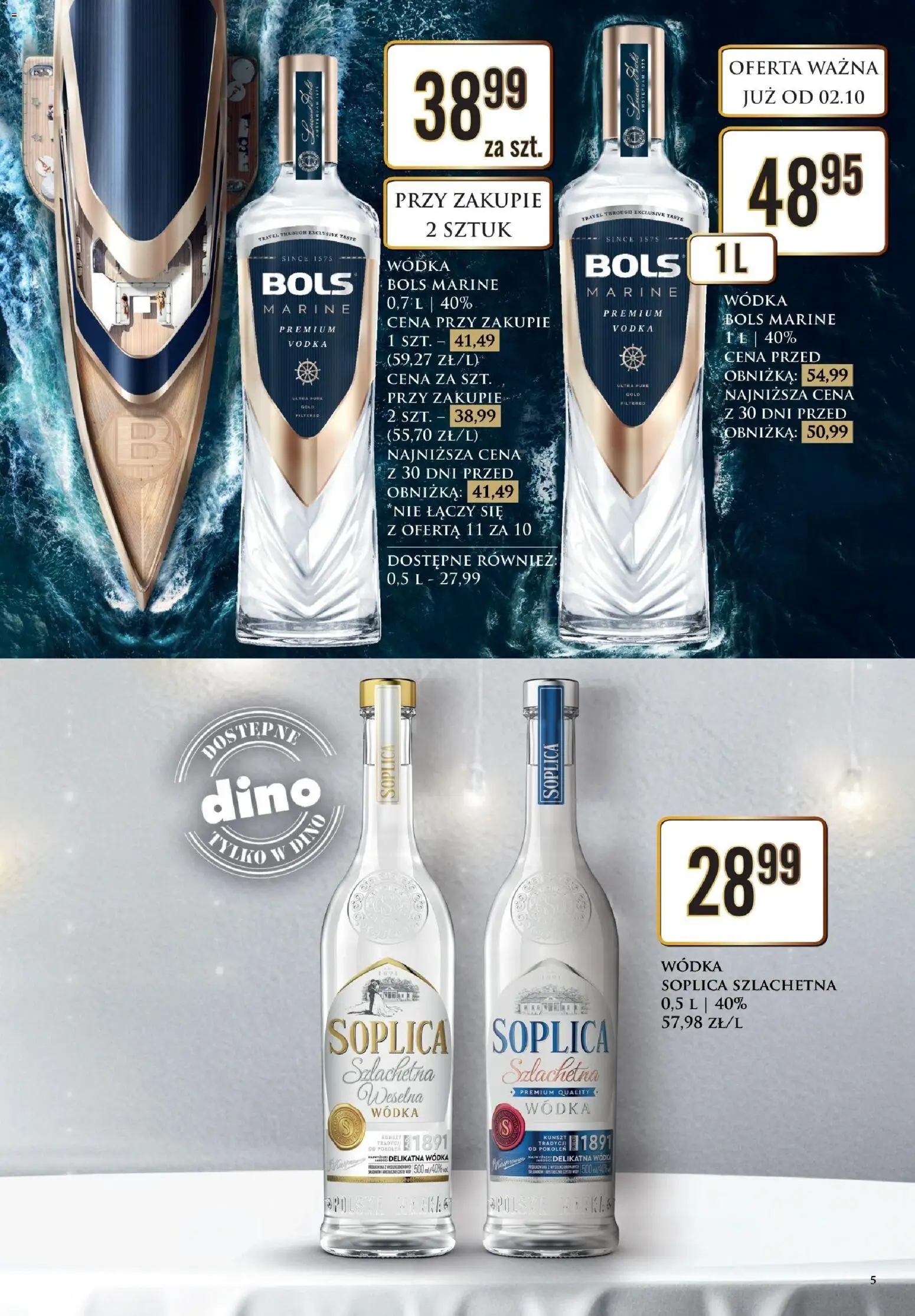 Dino gazetka - Katalog alkoholowy od 05.10.2026 | Strona: 5 | Produkty: Soplica, Vodka, Wódka bols, Wódka