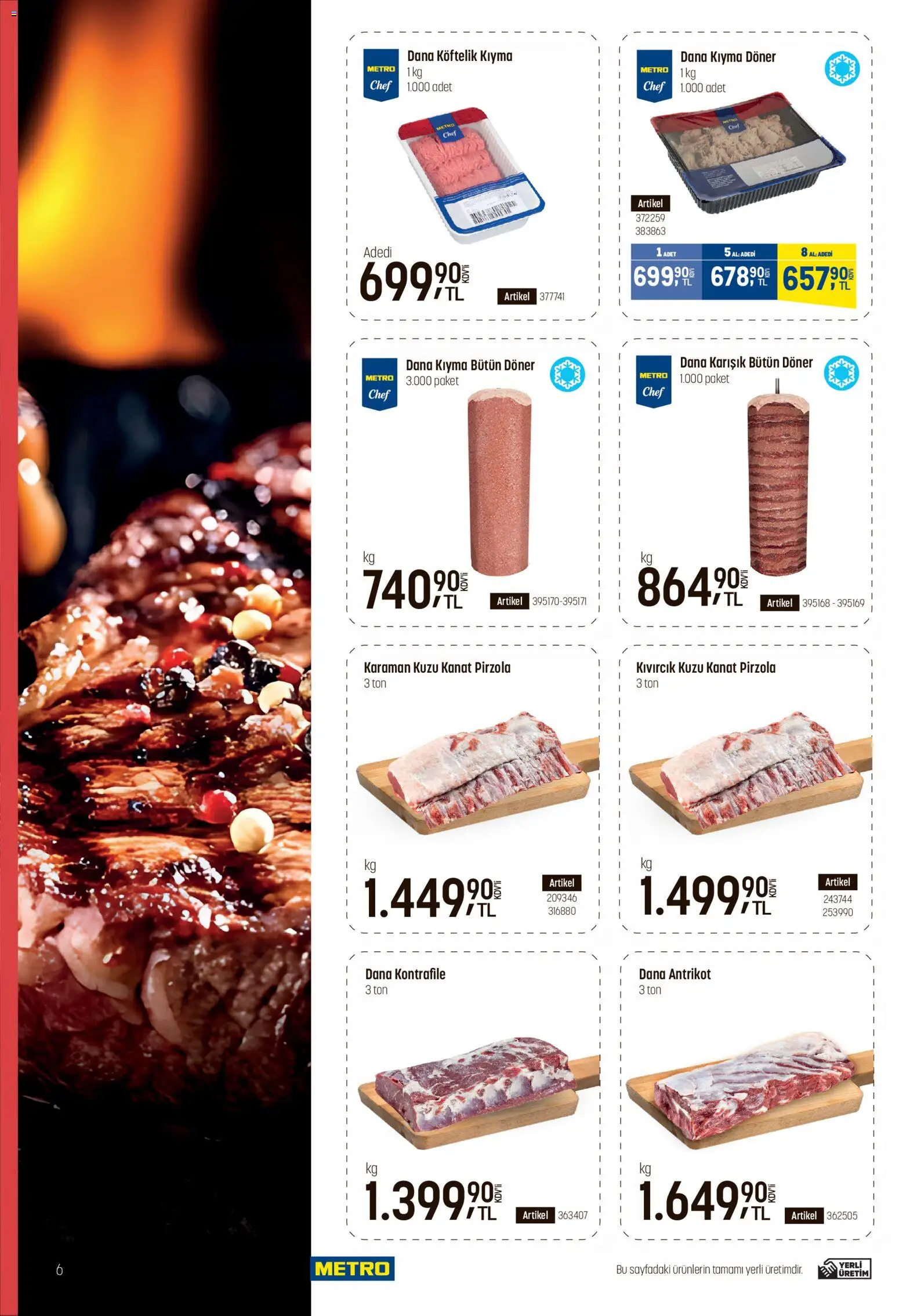 Metro - Fast Food Kataloğu - 06.05.2026 tarihinden itibaren geçerlidir | Sayfa: 6 | Ürünler: Döner, Kıyma, Pirzola