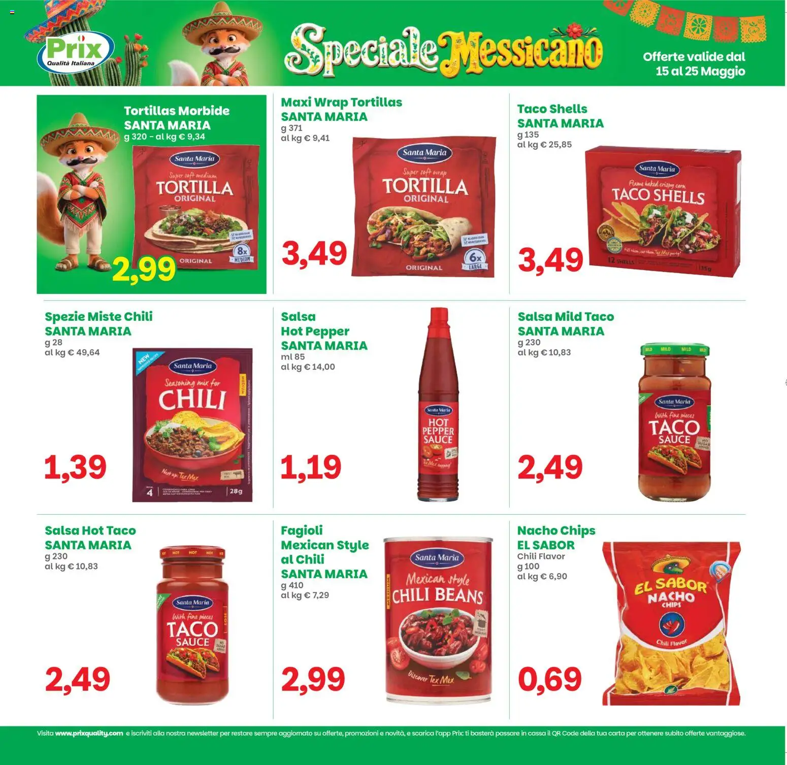 Volantino Prix del 15.05.2026 | Pagina: 13 | Prodotti: Spezie, Fagioli, Salsa, Tortillas