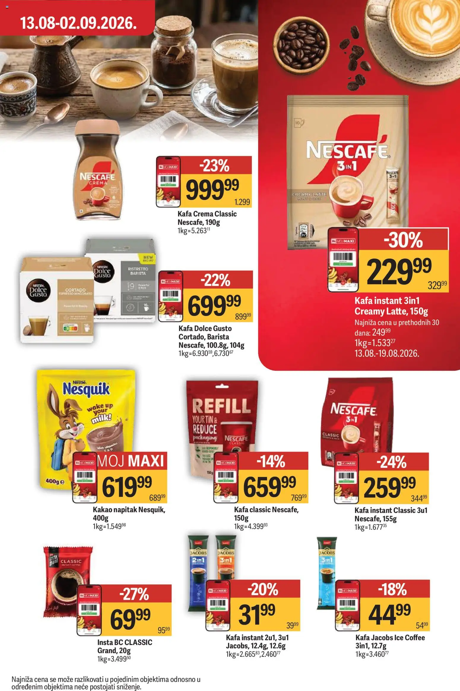 Maxi katalog - važi od 13.08.2026 | Strana: 31 | Proizvode: Dolce Gusto, Kakao, Kafa, Nescafé