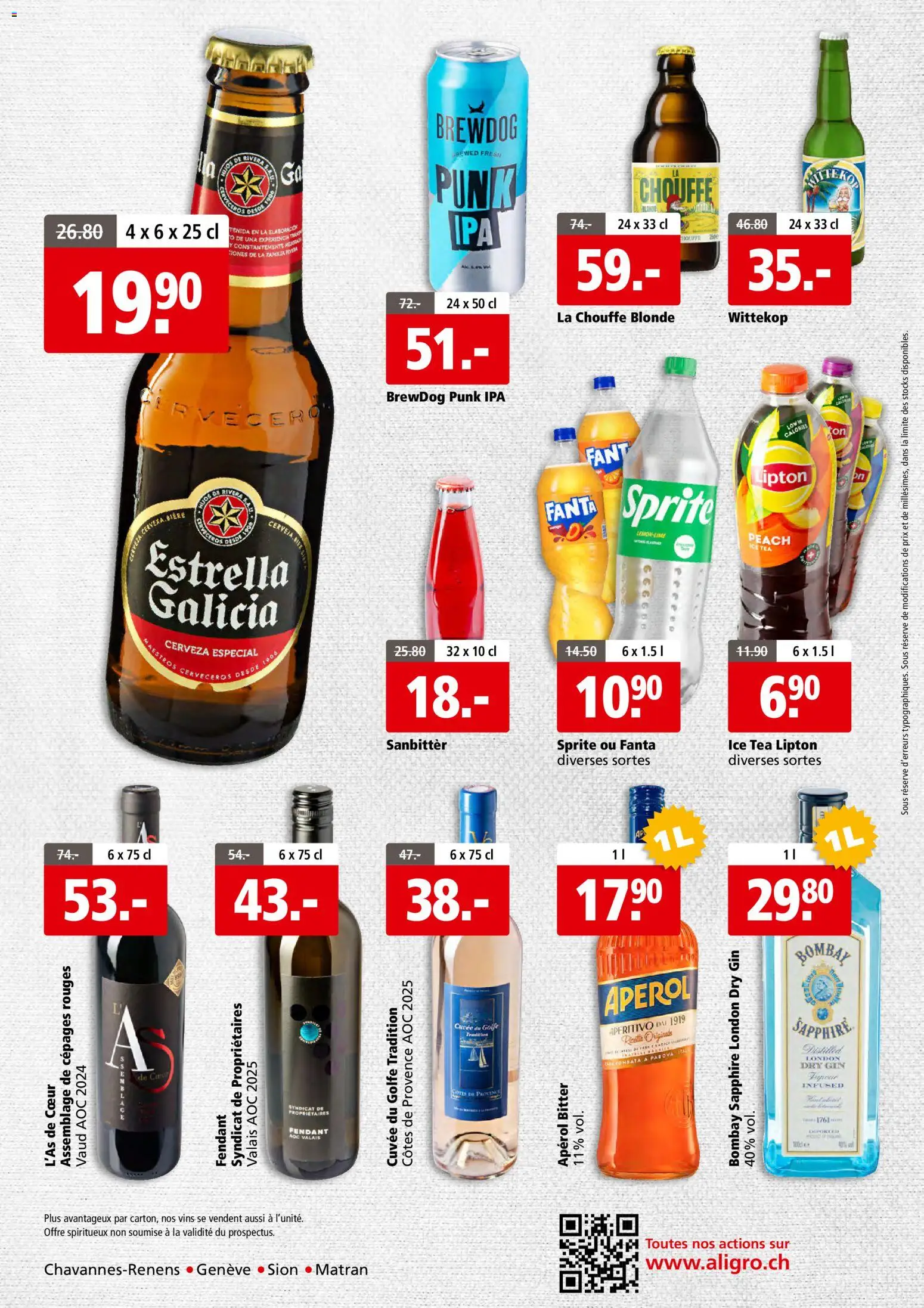 Aligro aktionen Business Chavannes, Matran, Genève, Sion – gültig ab 20.07.2026 | Seite: 4 | Produkte: Fanta, Sprite, Gin