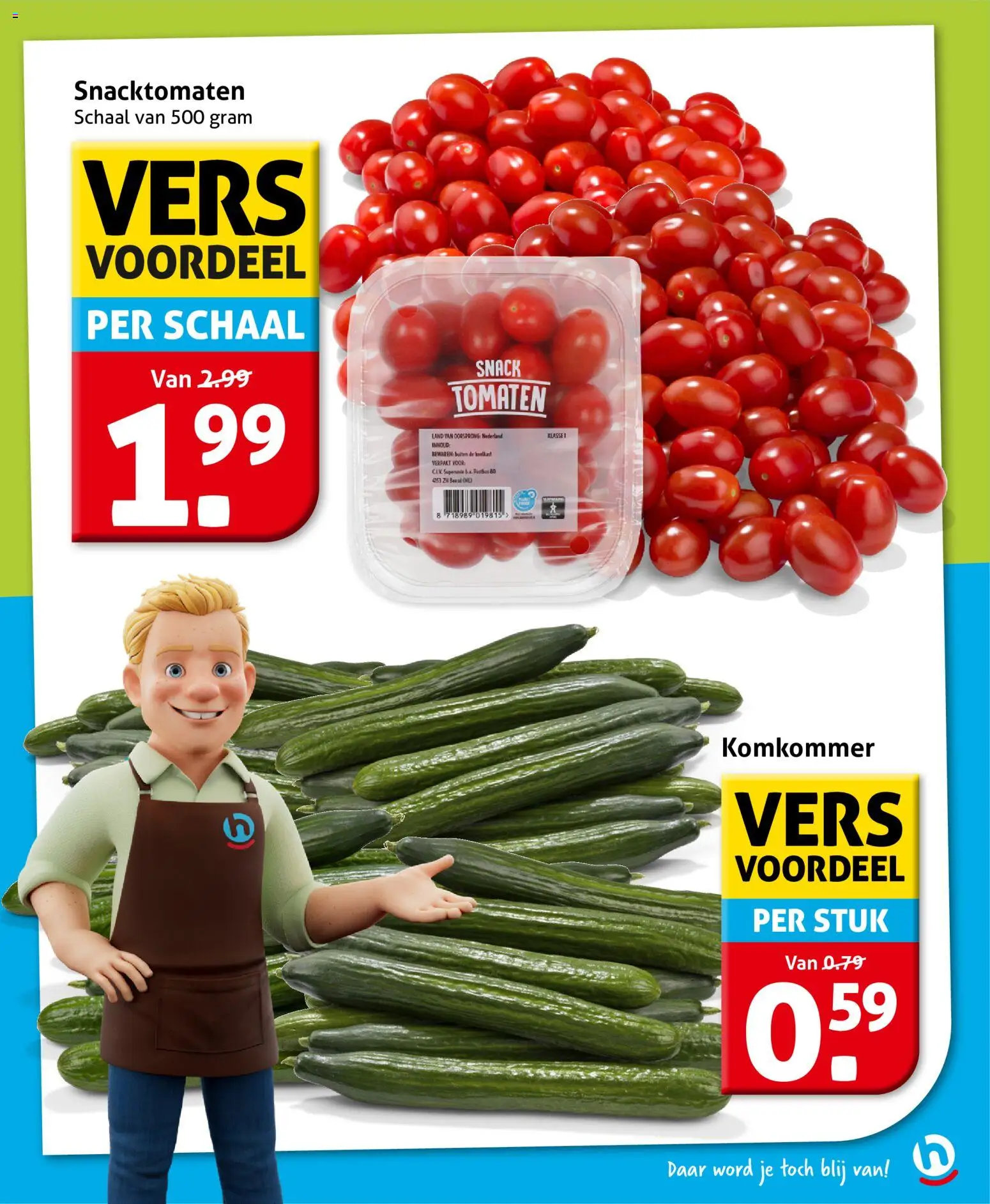 {H1} | Pagina: 7 | Producten: Komkommer, Tomaten, Schaal, Koelkast