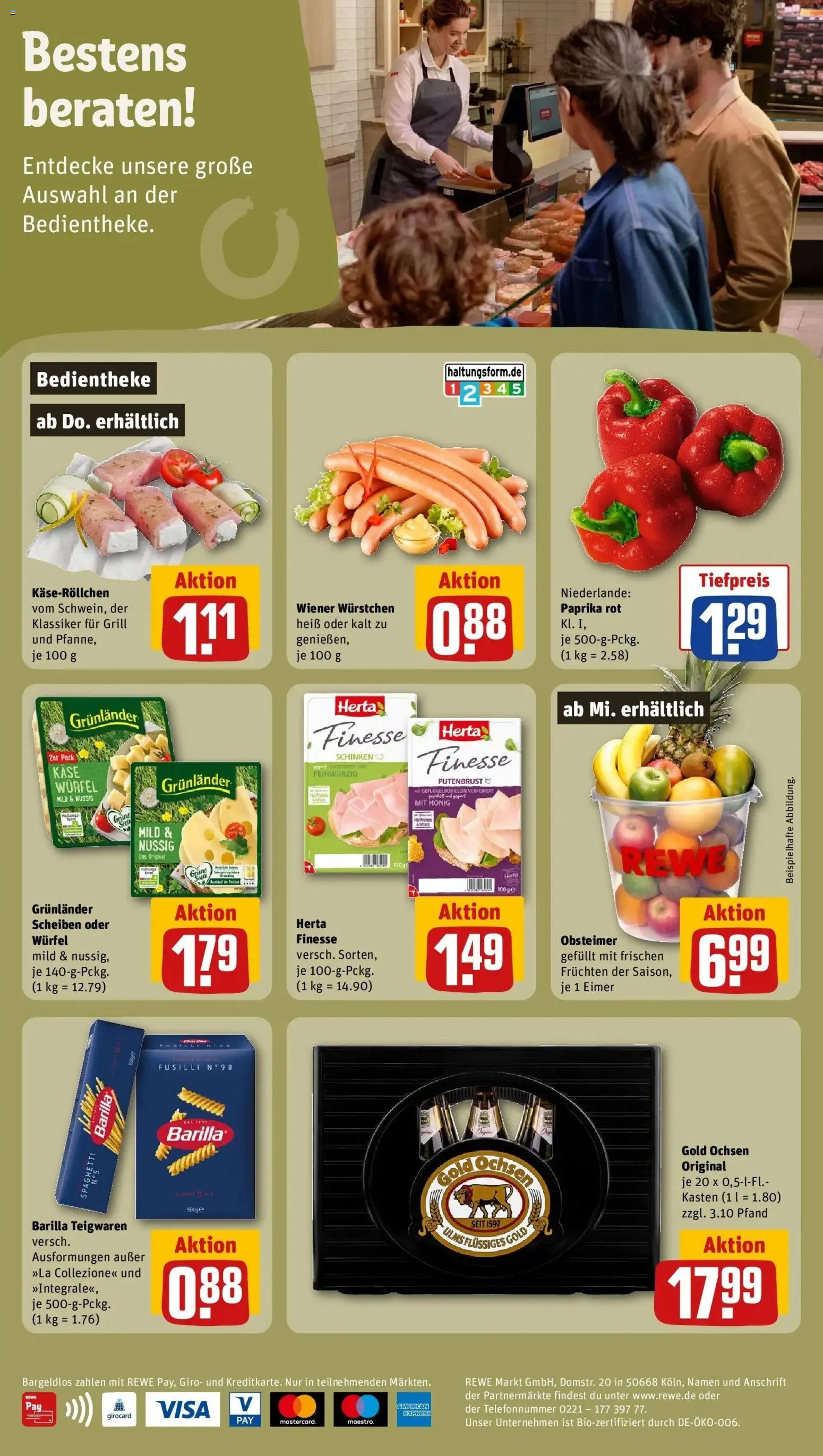 REWE Prospekt ab 14.09.2026 zum Blättern » Angebote | Seite: 2 | Produkte: Putenbrust, Käse, Grunlander, Schinken