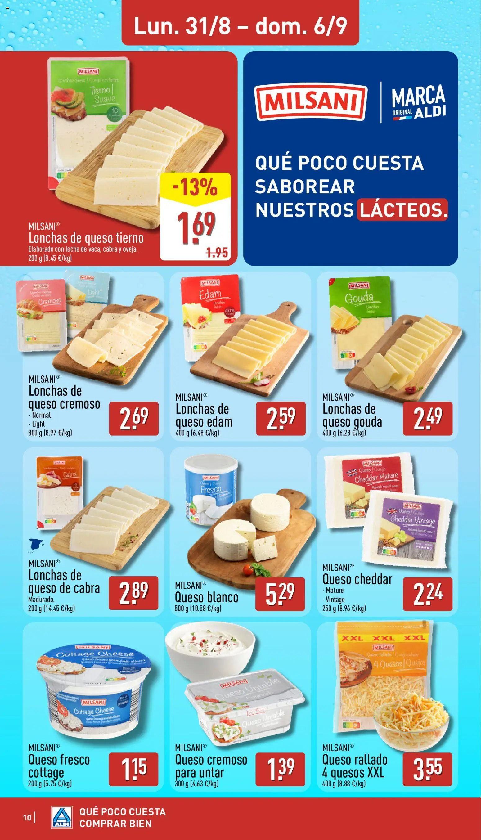 Aldi folleto Baleares │ válido desde el 31/08/2026 | Página: 10 | Productos: Queso Edam, Leche, Queso, Queso Gouda