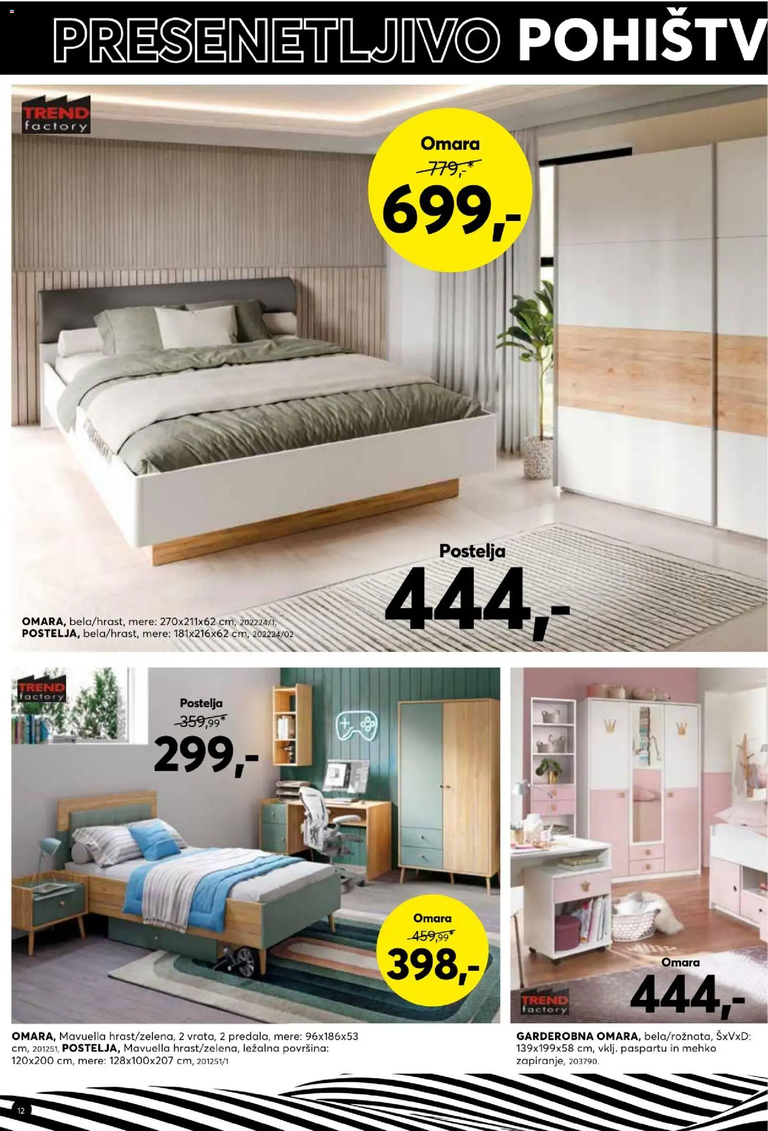 Novi Dipo katalog ponudbe – veljaven od 13.10.2026 | Stran: 12 | Izdelki: Postelja, Omara