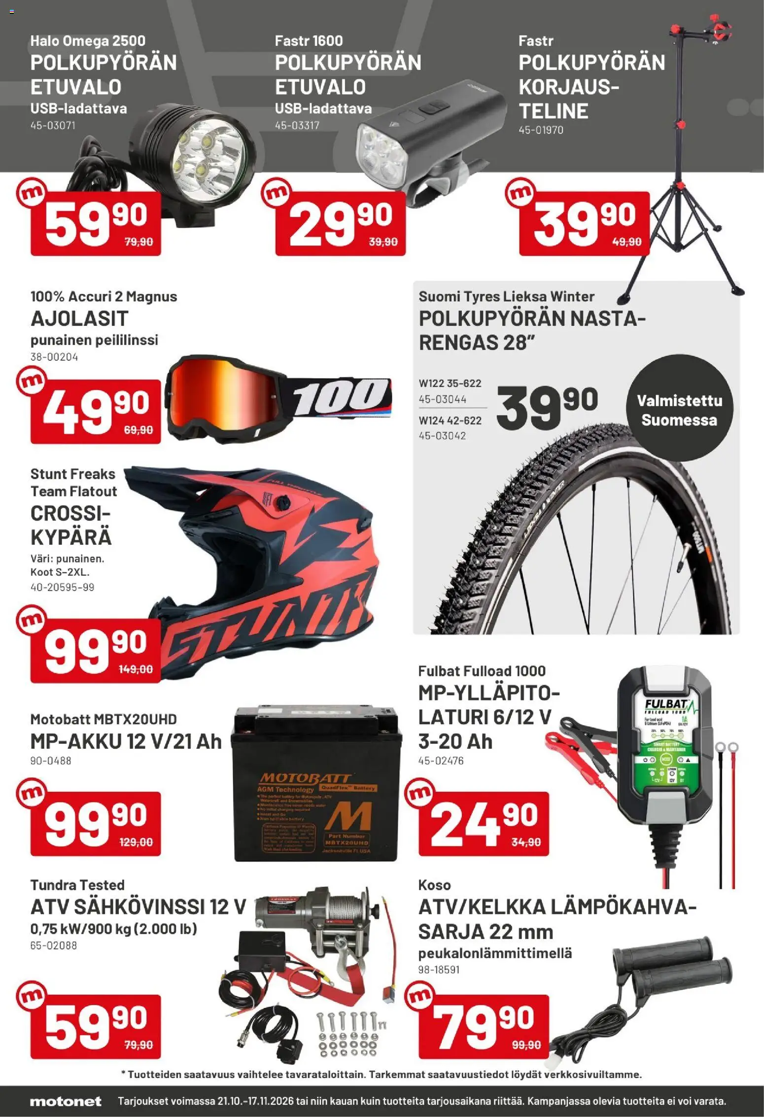 Motonet tarjoukset – voimassa 21/10/2026 alkaen | Sivu: 10 | Tuotteet: Voi, Laturi