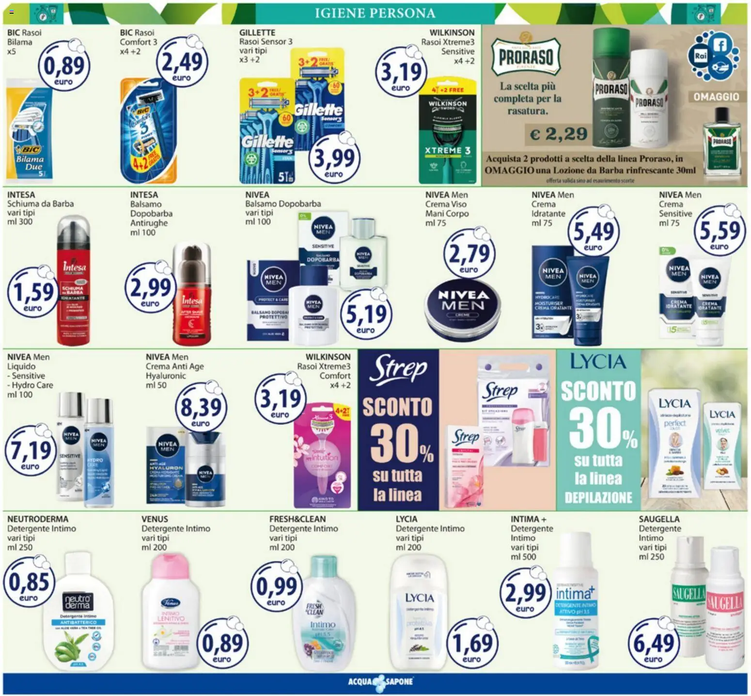 Volantino Acqua e Sapone del 05/10/2026 | Pagina: 11 | Prodotti: Schiuma, Dopobarba, Detergente, Intimo