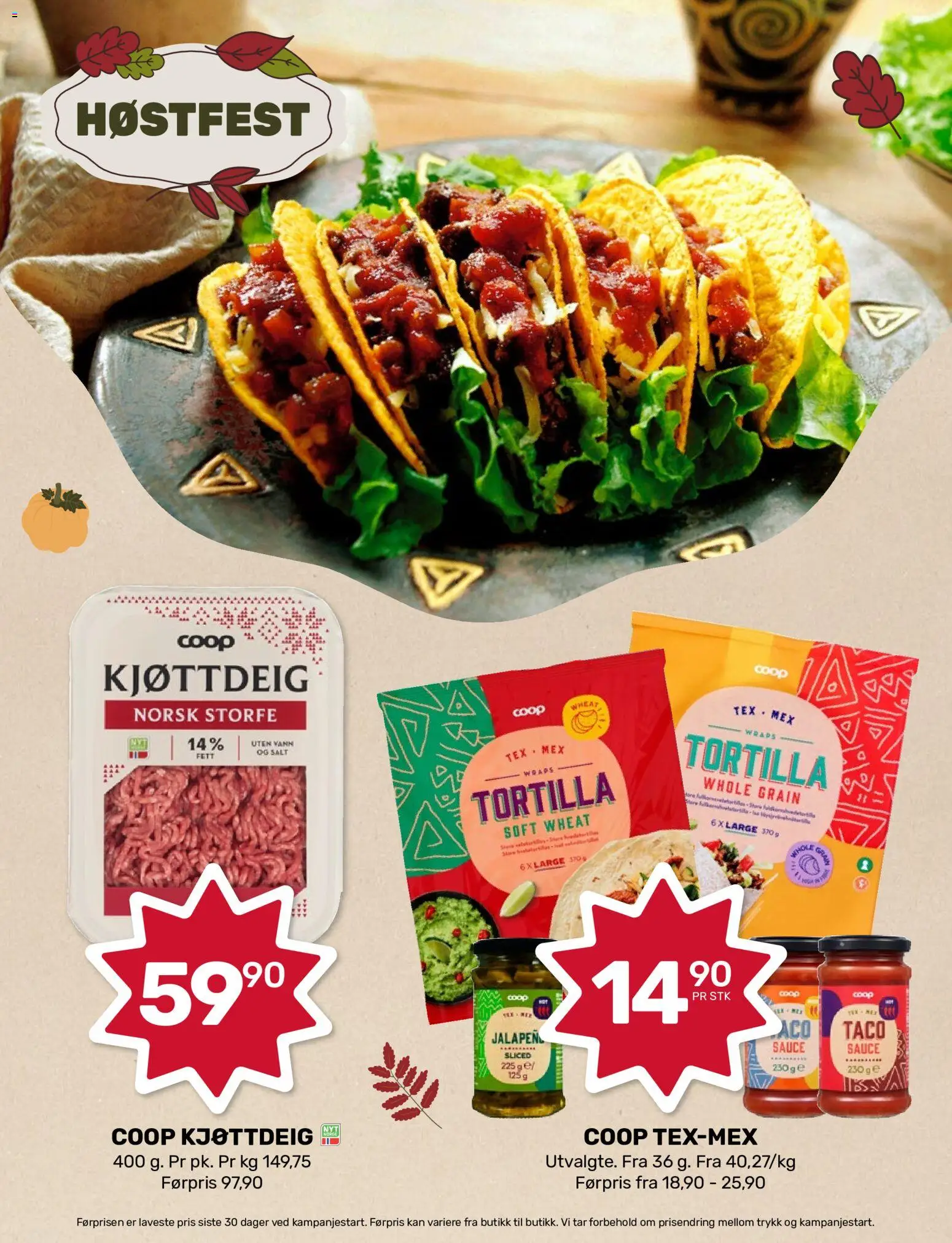 {H1} | Side: 3 | Produkter: Tex mex, Kjøttdeig, Tortilla, Salt