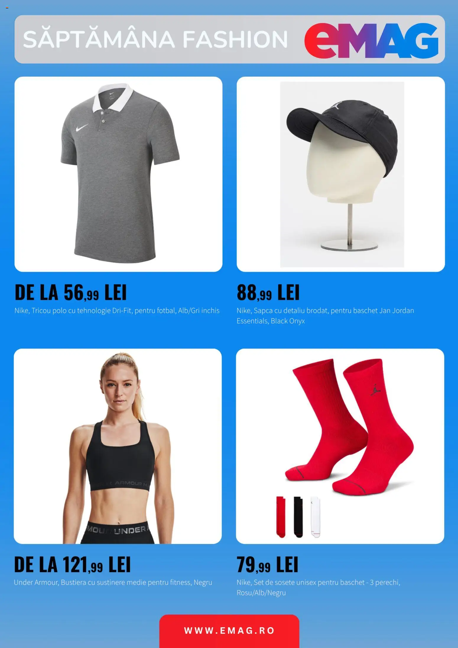 Noul catalog Emag – valabil de la 20.07.2026 | Pagină: 3 | Produse: Șapcă, Bustieră, Tricou, Șosete