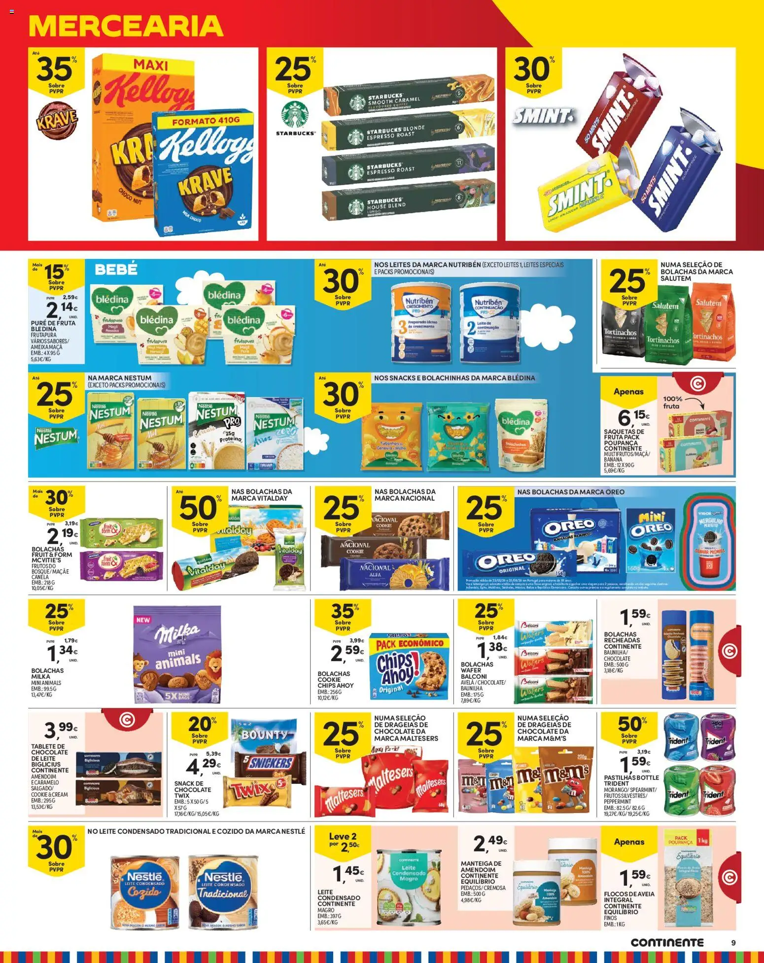 Continente Madeira │ válido de 04/08/2026 | Página: 9 | Produtos: Aveia, Bolachas milka, Milka bolachas, Leite