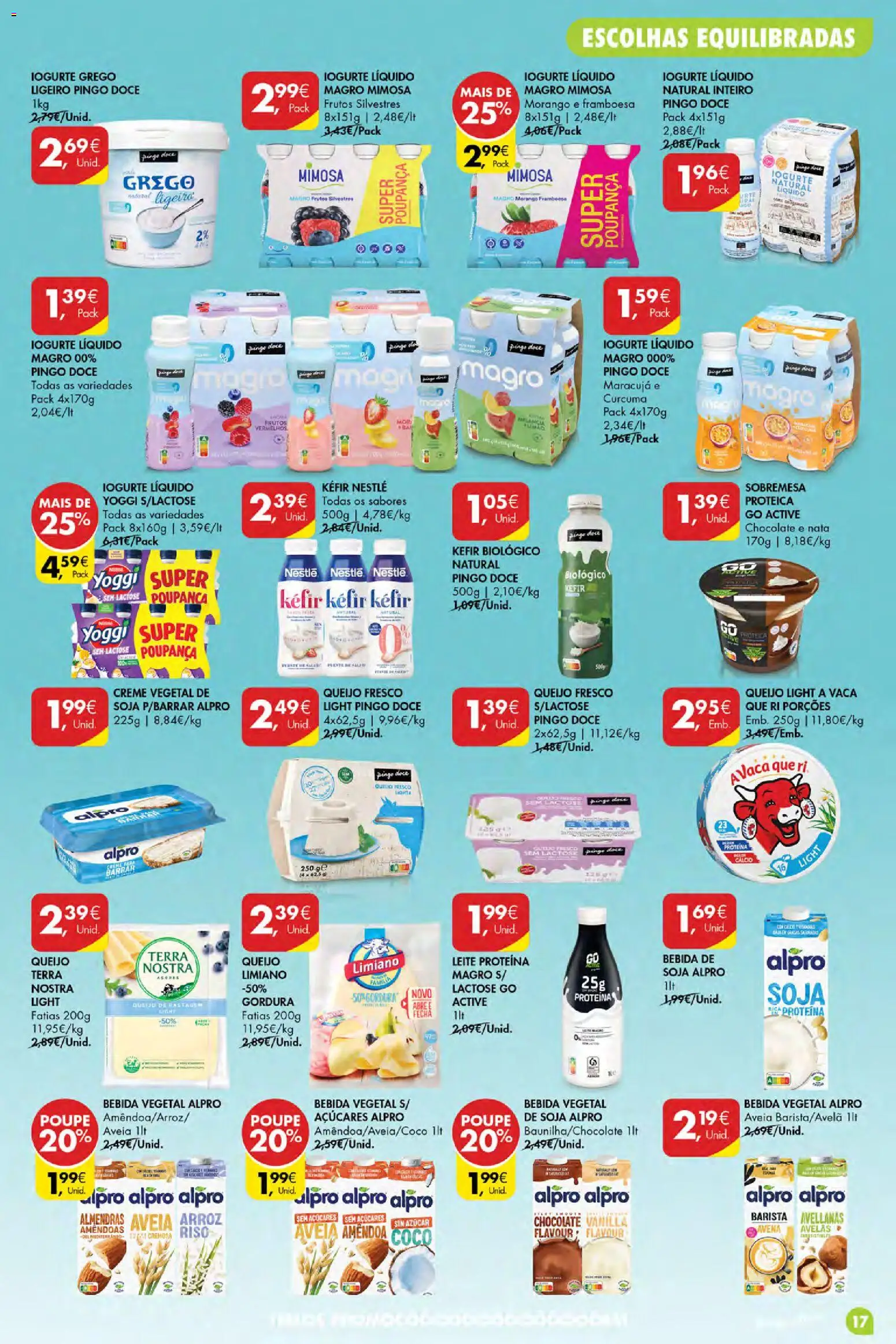Pingo Doce Poupe Esta Semana Açores │ válido de 09/07/2026 | Página: 17 | Produtos: Kefir nestlé, Nestlé, Nata, Iogurte liquido