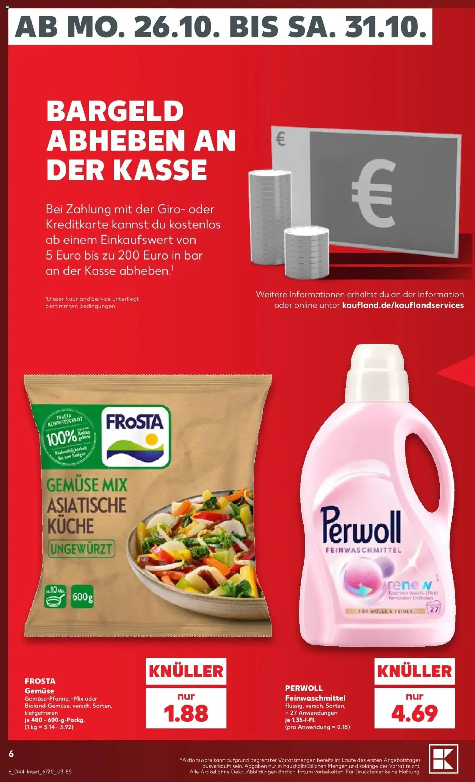 Prospekt Kaufland ab 26.10.2026 » Angebote Online zum Blättern | Seite: 10 | Produkte: Küche, Perwoll, Frosta, Gemüse