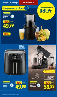LIDL - Prévisualisation de LIDL catalogue les bonnes affaires Exclu Web valide à partir de 29/06/2026 | Page: 11 | Produits: Friteuse, Bol, Extracteur de jus, Jus