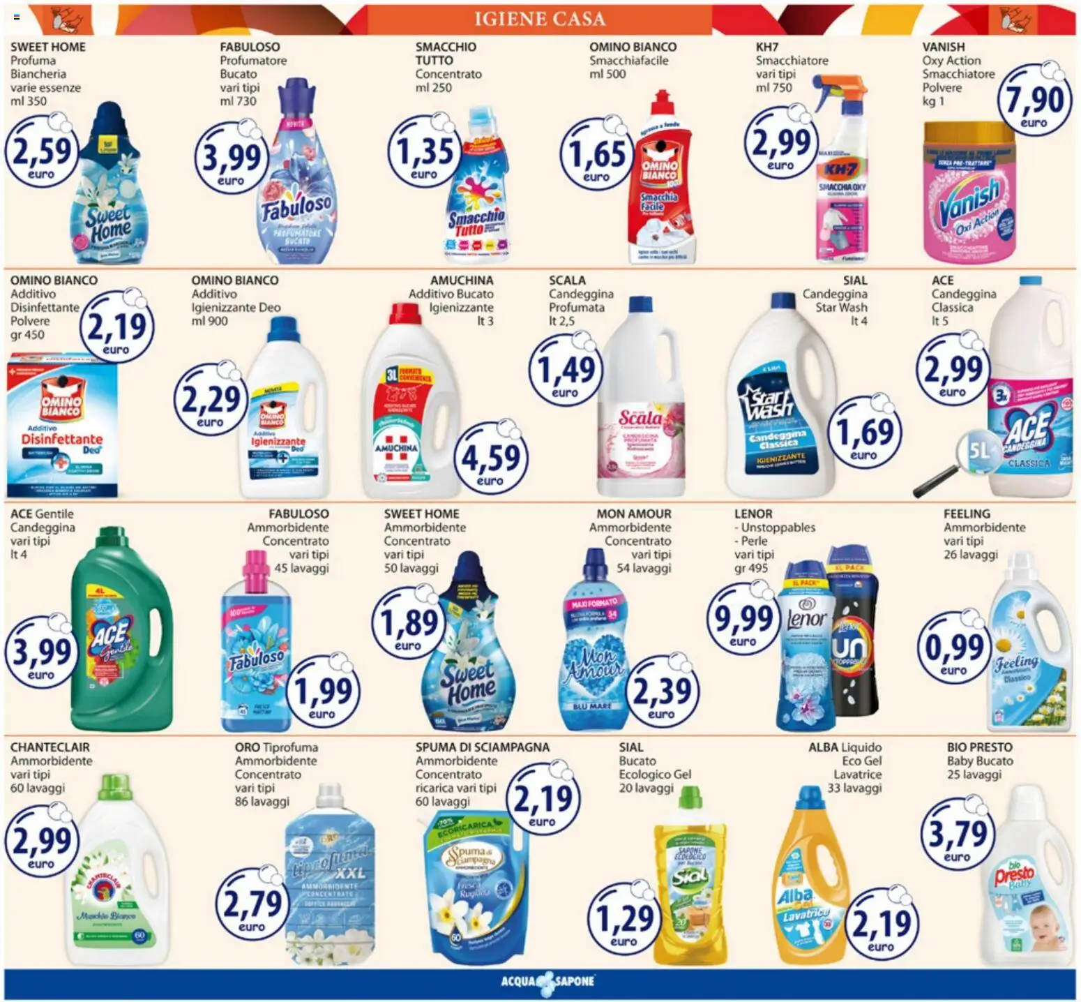 Volantino Acqua e Sapone del 19/10/2026 | Pagina: 17 | Prodotti: Sapone, Ammorbidente, Candeggina, Lavatrice