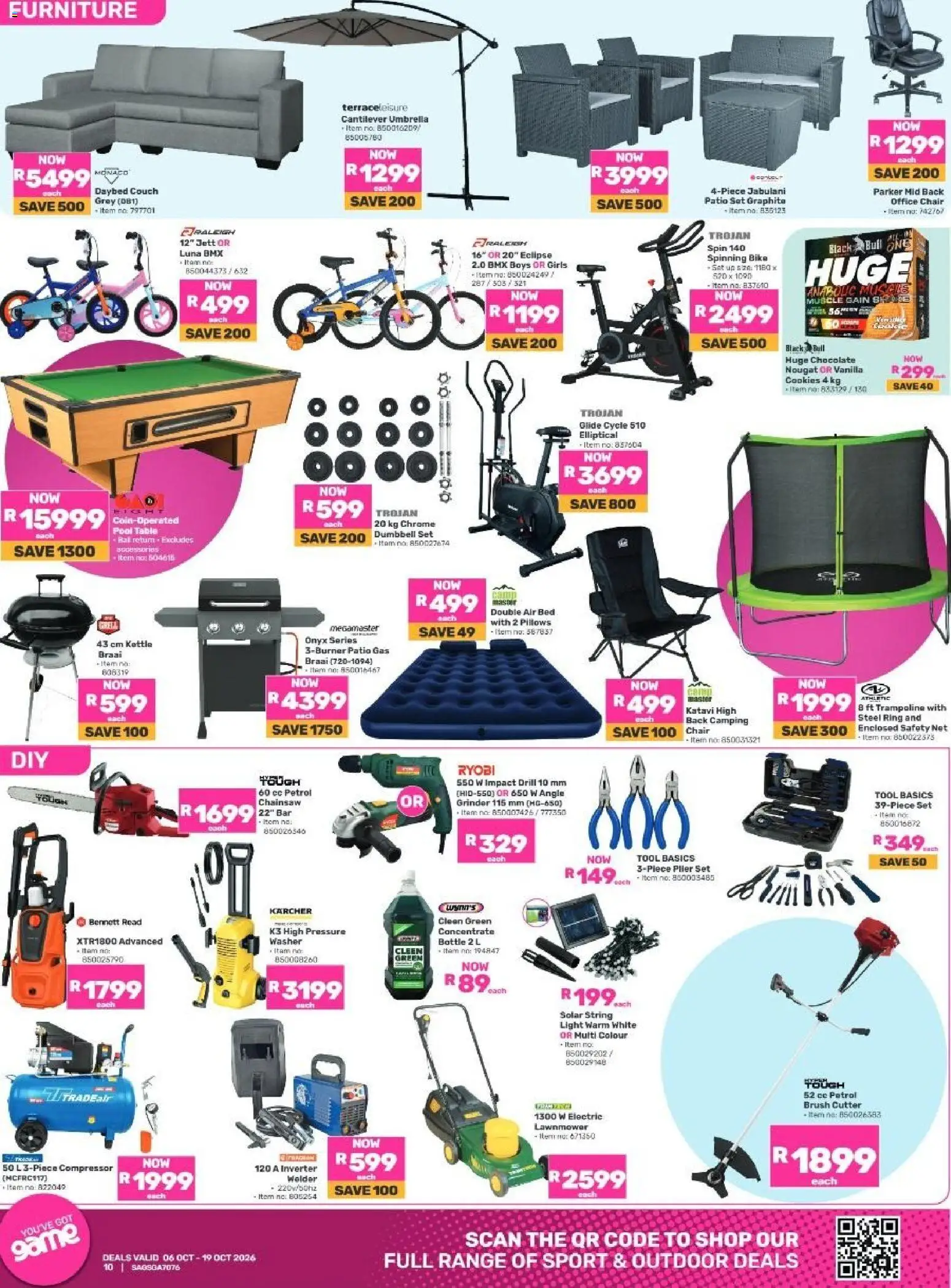 New Game catalogue – valid from 06/10/2026 | Page: 10 | Products: Grinder, Chainsaw, Chocolate, Cookies