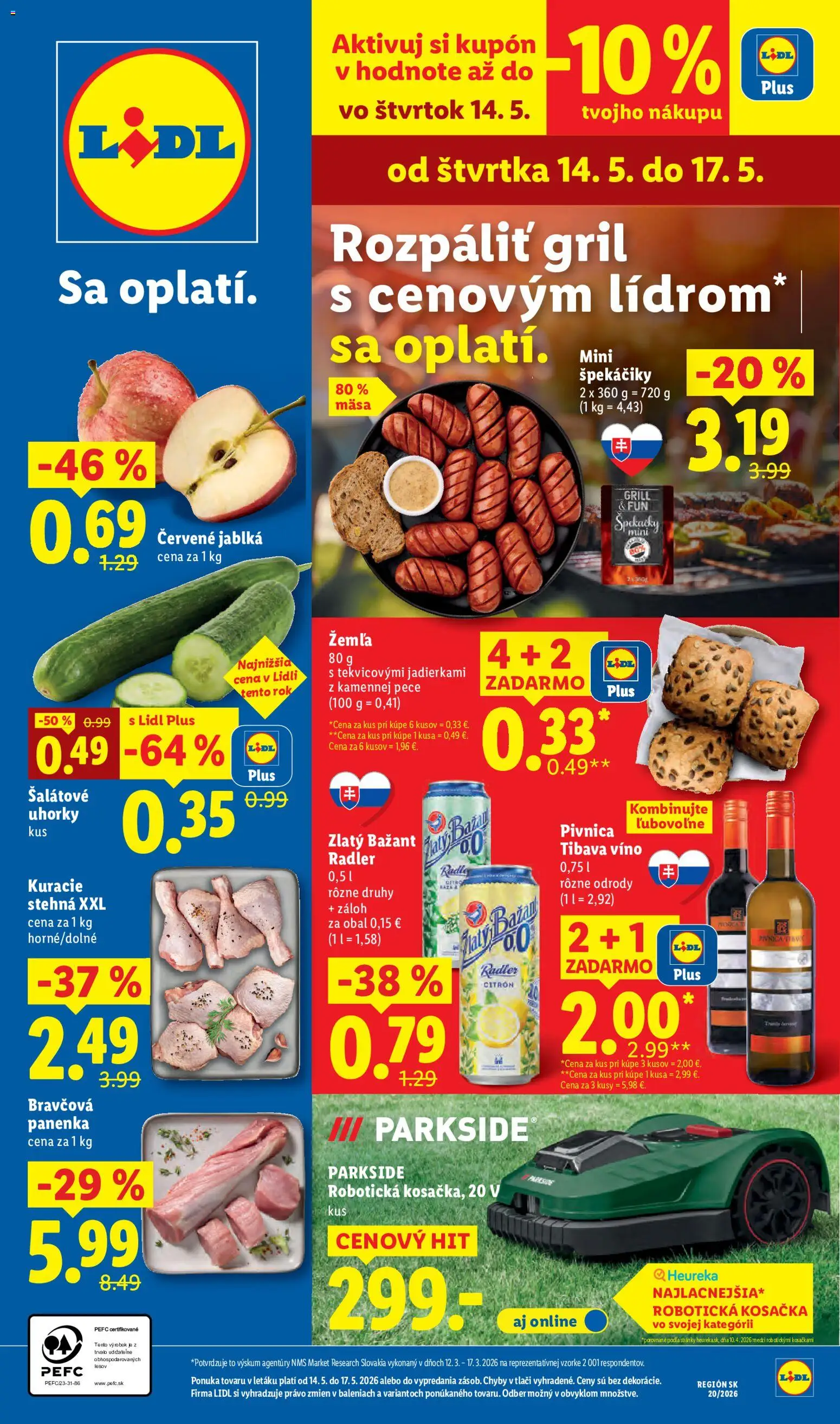 Nové Lidl akcie – leták je platný od 11.05.2026 | Strana: 51 | Produkty: Gril, Robotická kosačka, Kosačka, Parkside