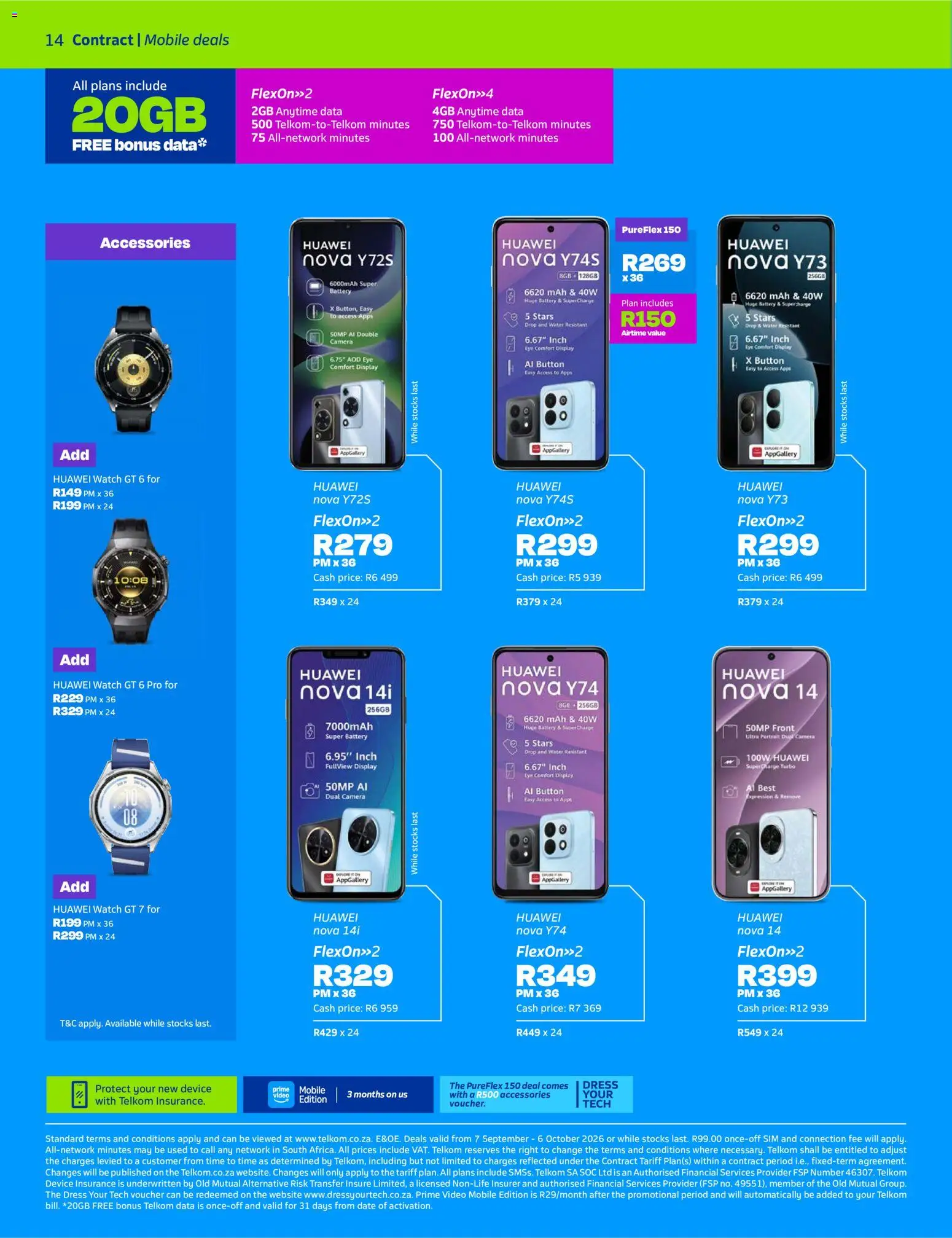 New Telkom catalogue – valid from 07/09/2026 | Page: 14 | Products: Data, Watch, Camera, Battery