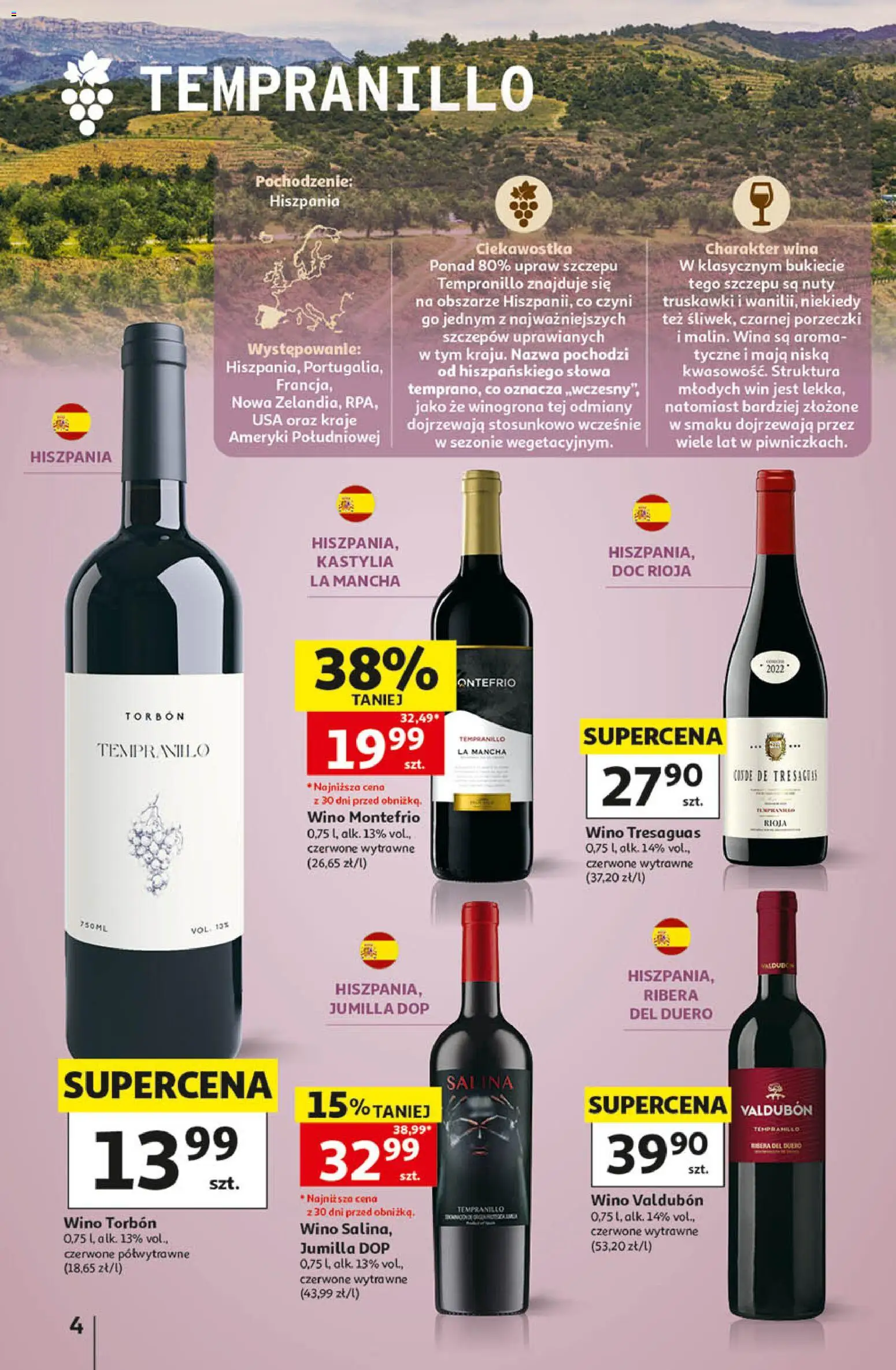 Auchan gazetka - Katalog Wino od 05.10.2026 | Strona: 4 | Produkty: Winogrona, Wino, Truskawki