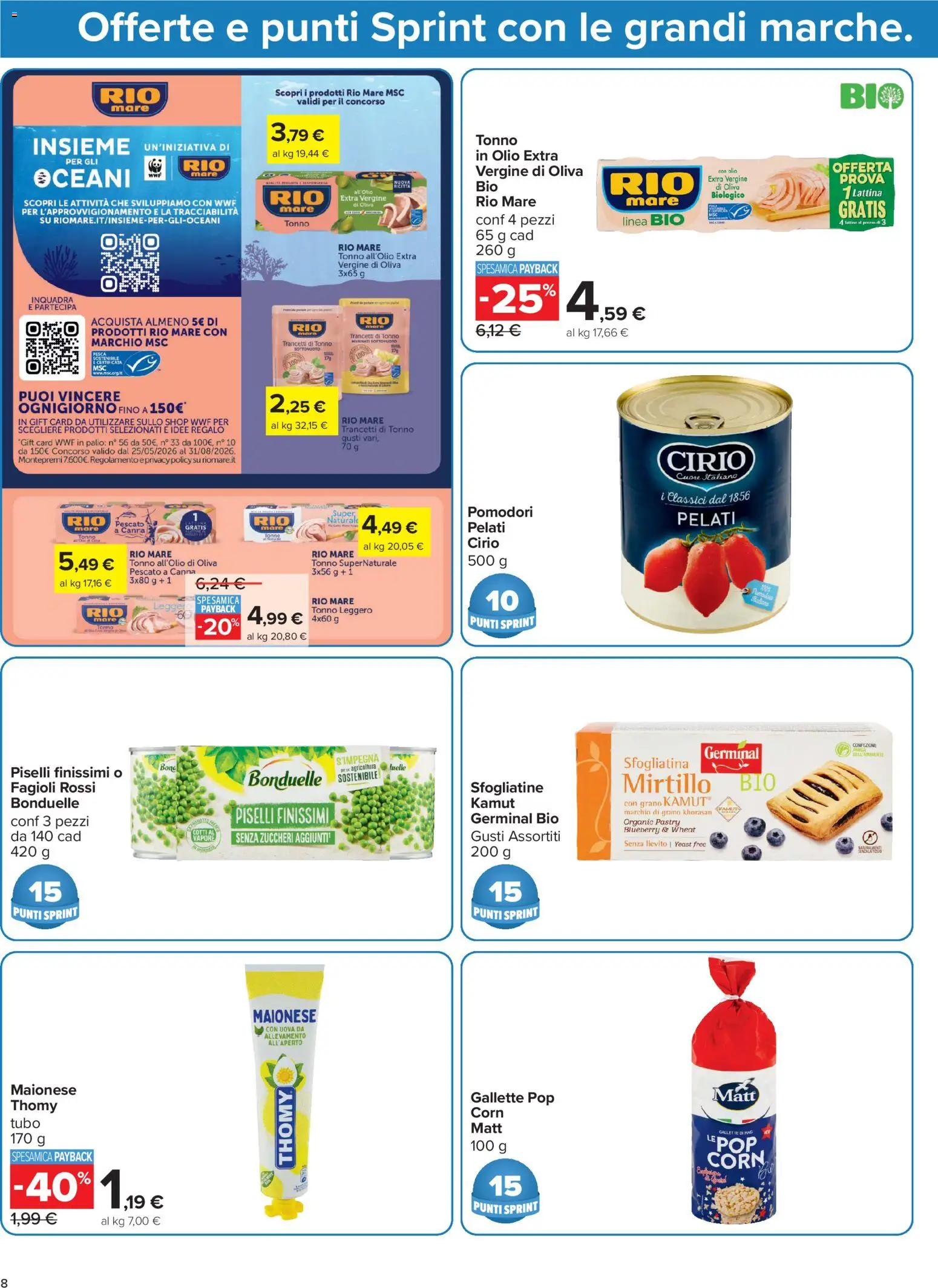 Volantino Carrefour del 05.06.2026 | Pagina: 8 | Prodotti: Uova, Maionese, Pesca, Gallette