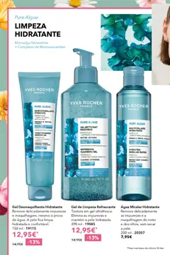 Pré-visualização Gel de Limpeza Refrescante, Textura em gel ultrafresca. Elimina as impurezas e mantém a pele hidratada. 390 ml - 19045 válido de 17.04.2026 | Página: 24 | Produtos: Agua, Água micelar, Maquilhagem, Gel de limpeza