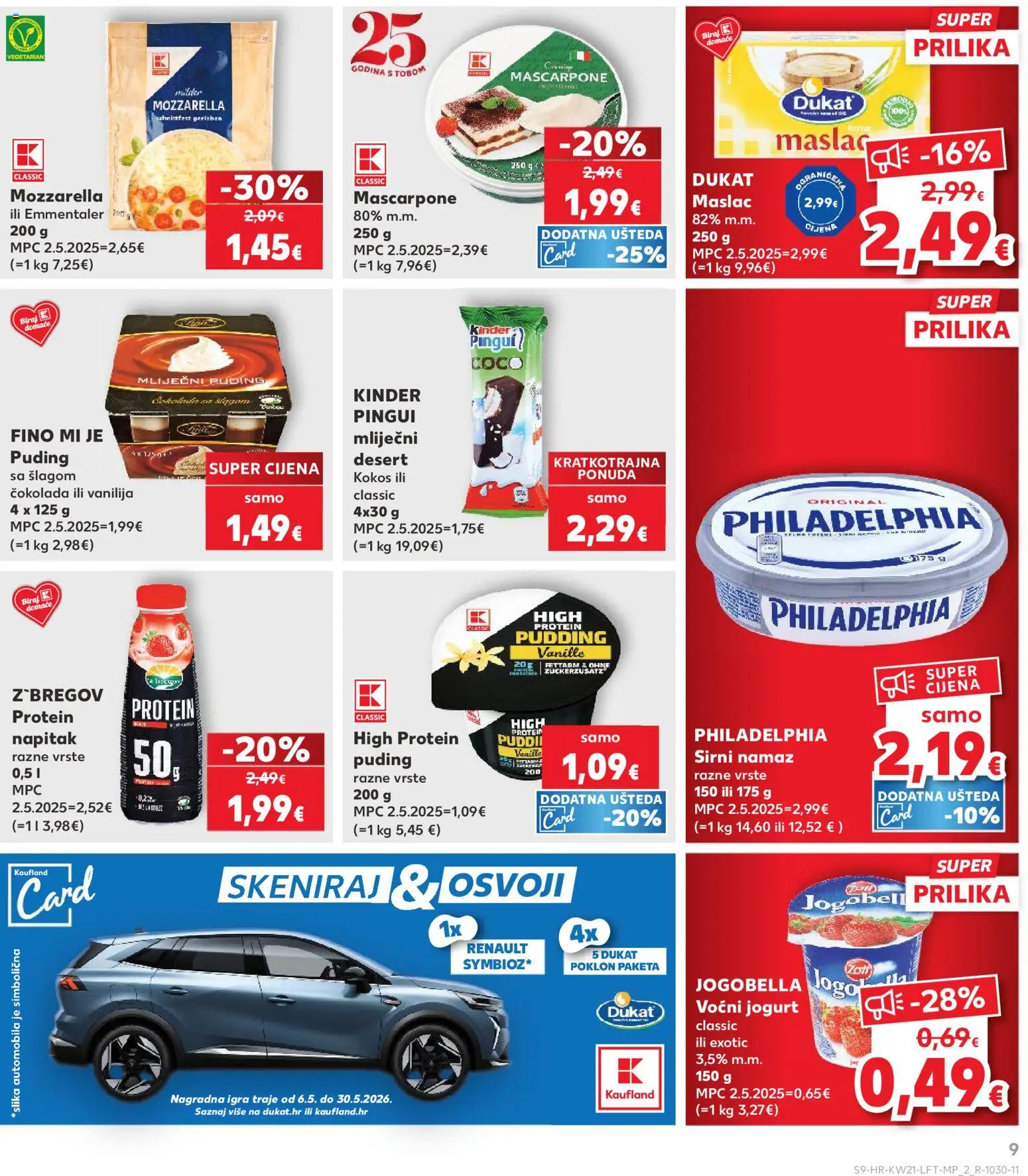 Kaufland katalog | vrijedi od 20.05.2026 | Stranica: 9 | Proizvodi: Maslac, Jogurt, Čokolada, Voćni jogurt