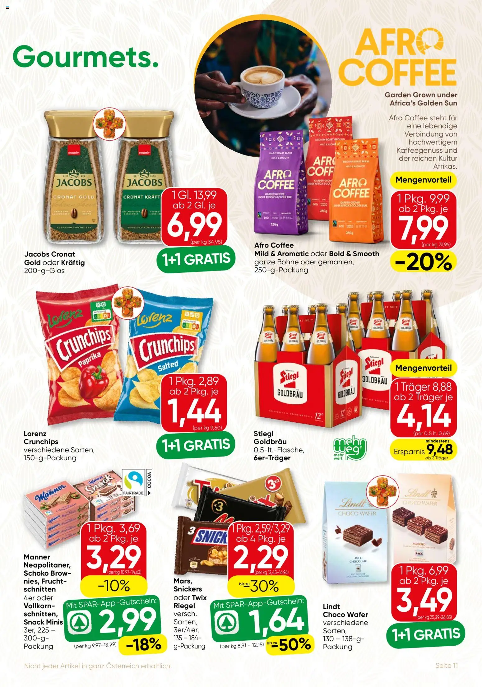 SPAR Gourmet Flugblatt gültig ab 22.10.2026 | Seite: 11 | Produkte: Jeans, Bohne, Snickers