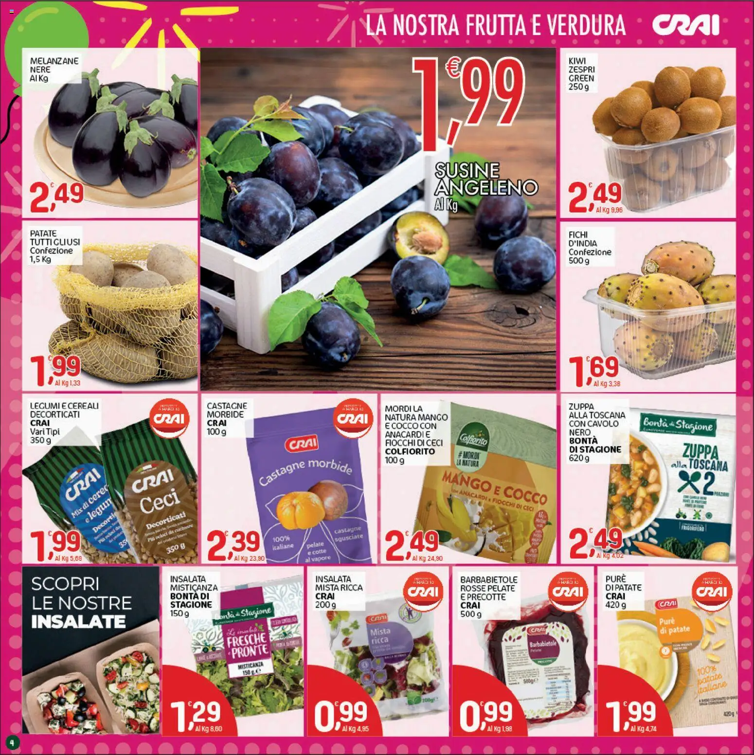 Volantino CRAI del 01/10/2026 | Pagina: 4 | Prodotti: Insalata, Ceci, Fichi, Cocco