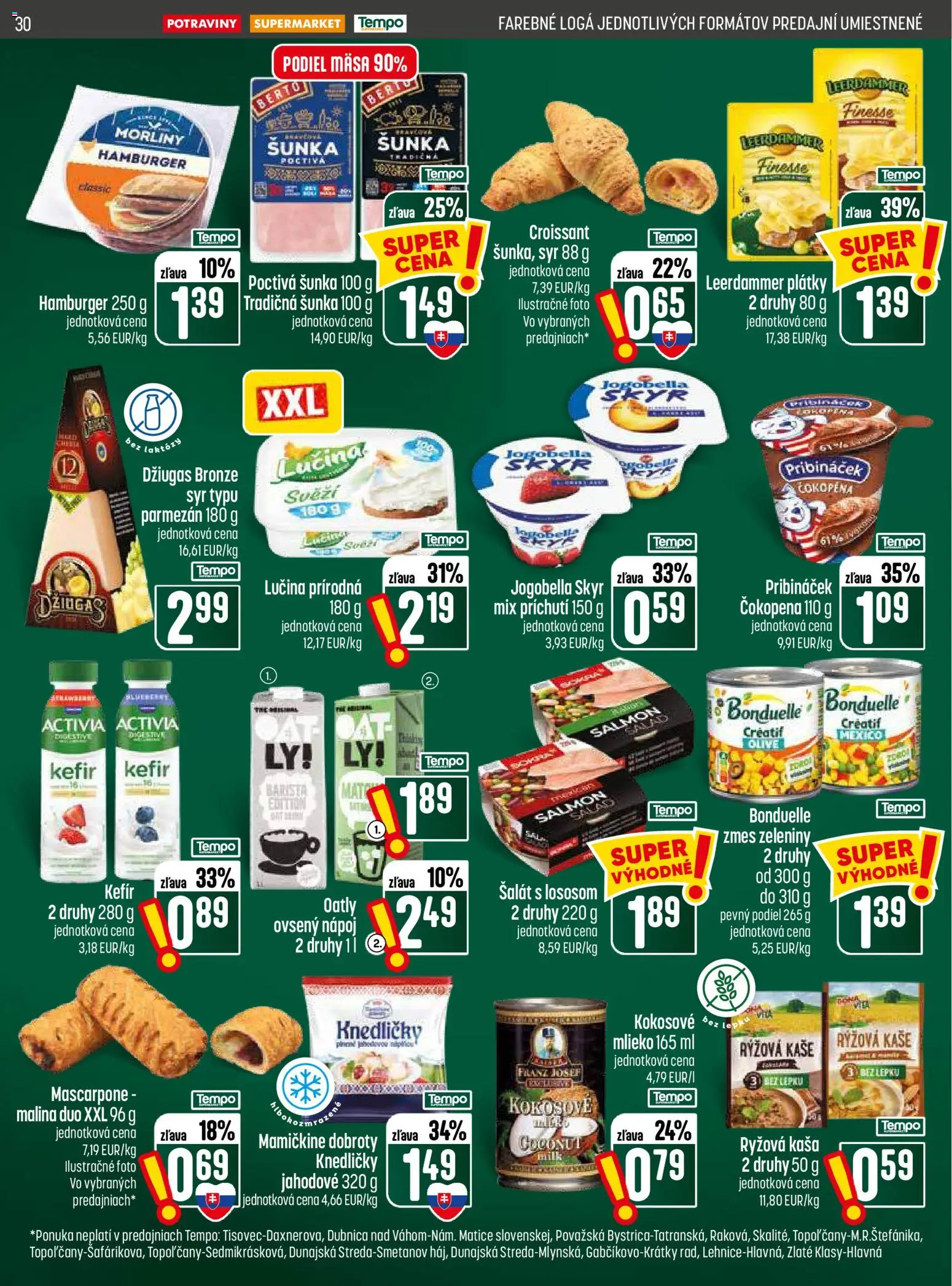 Nové COOP Jednota akcie – leták je platný od 20.08.2026 | Strana: 30 | Produkty: Mlieko, Parmezán, Croissant, Mascarpone