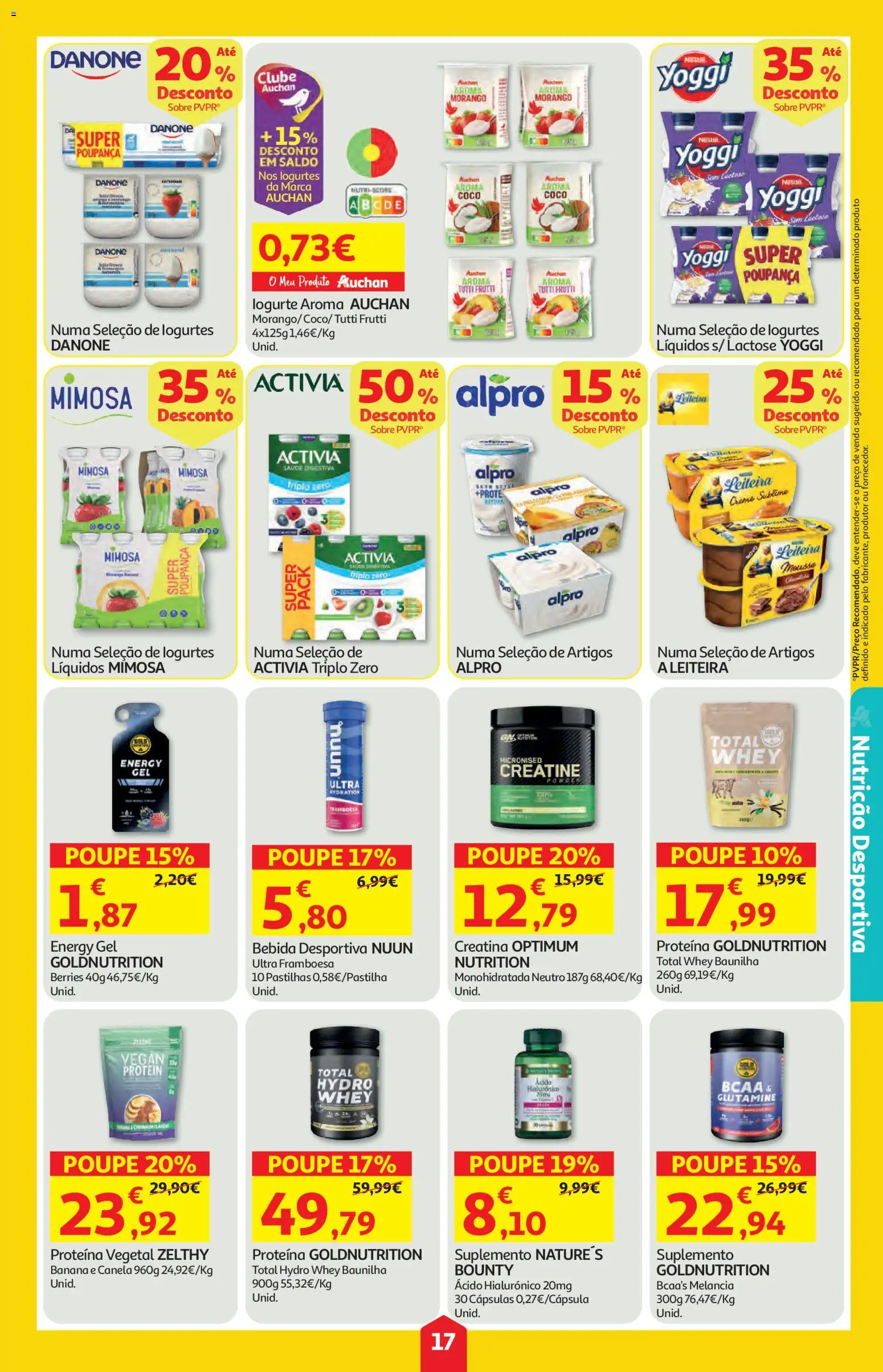 Auchan folheto │ válido de 11.06.2026 | Página: 17 | Produtos: Activia triplo zero, Melancia, Bebida, Proteina
