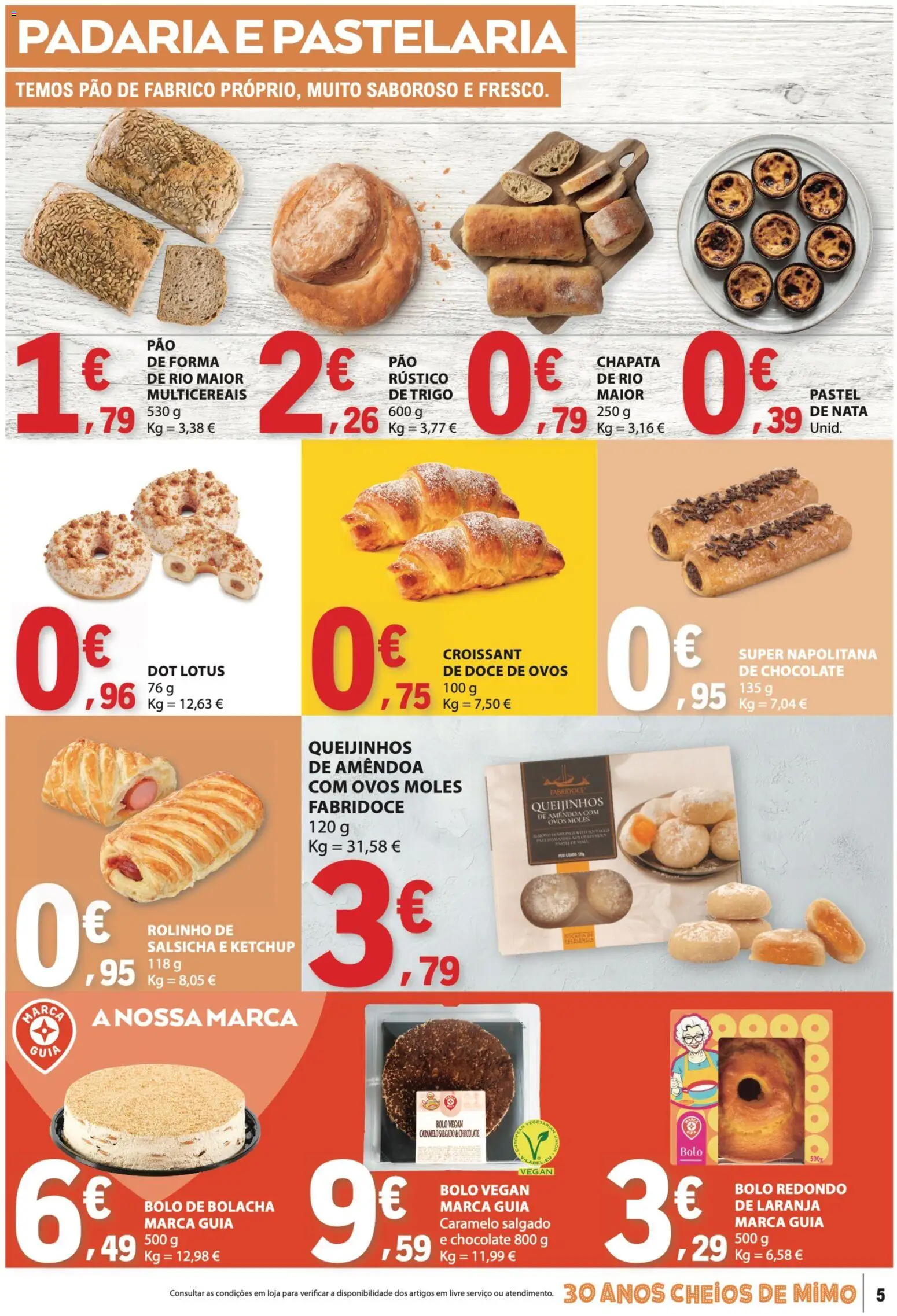 E.Leclerc folheto │ válido de 04.06.2026 | Página: 5 | Produtos: Bolo, Ovos, Chocolate, Nata