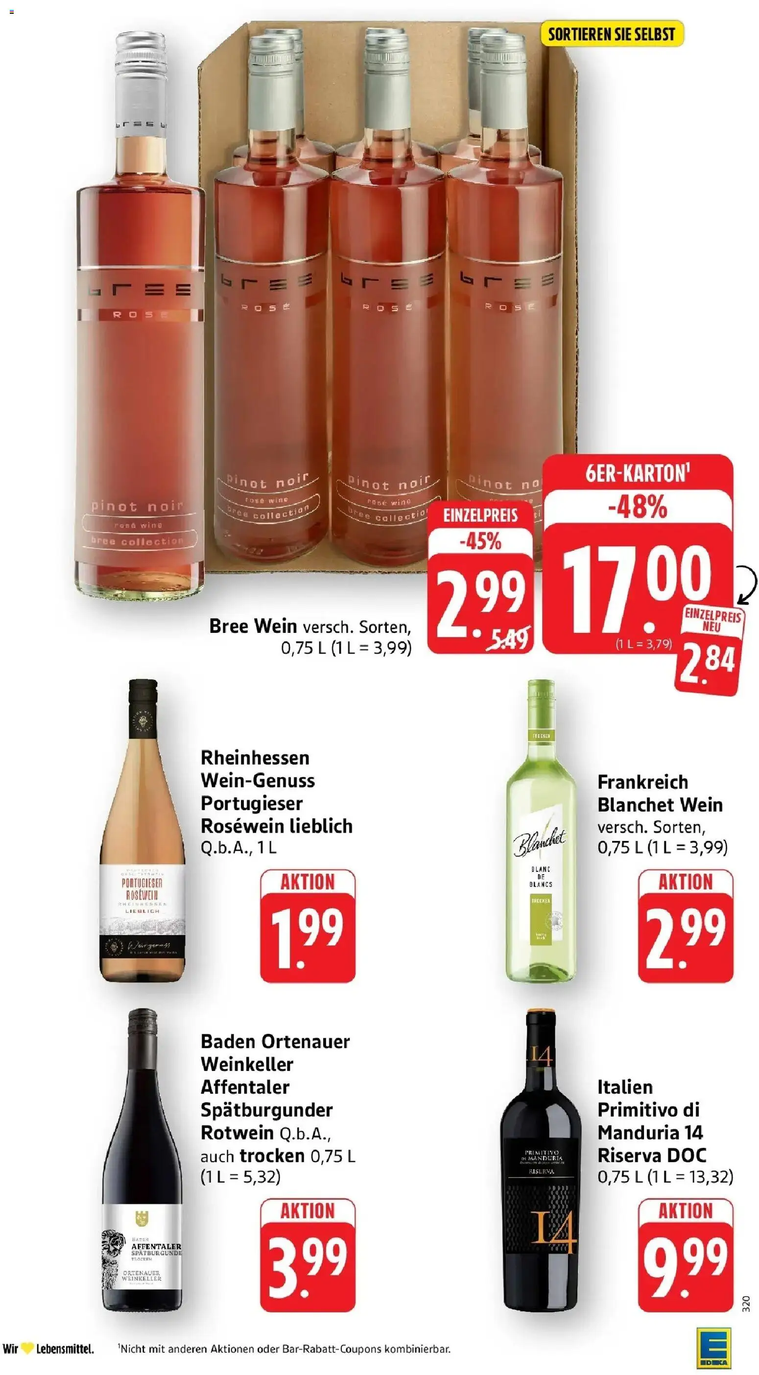 Edeka Prospekt Frankfurt (ab 10.08.2026) » Angebote Online | Seite: 32 | Produkte: Rotwein, Rosewein, Bree, Wein